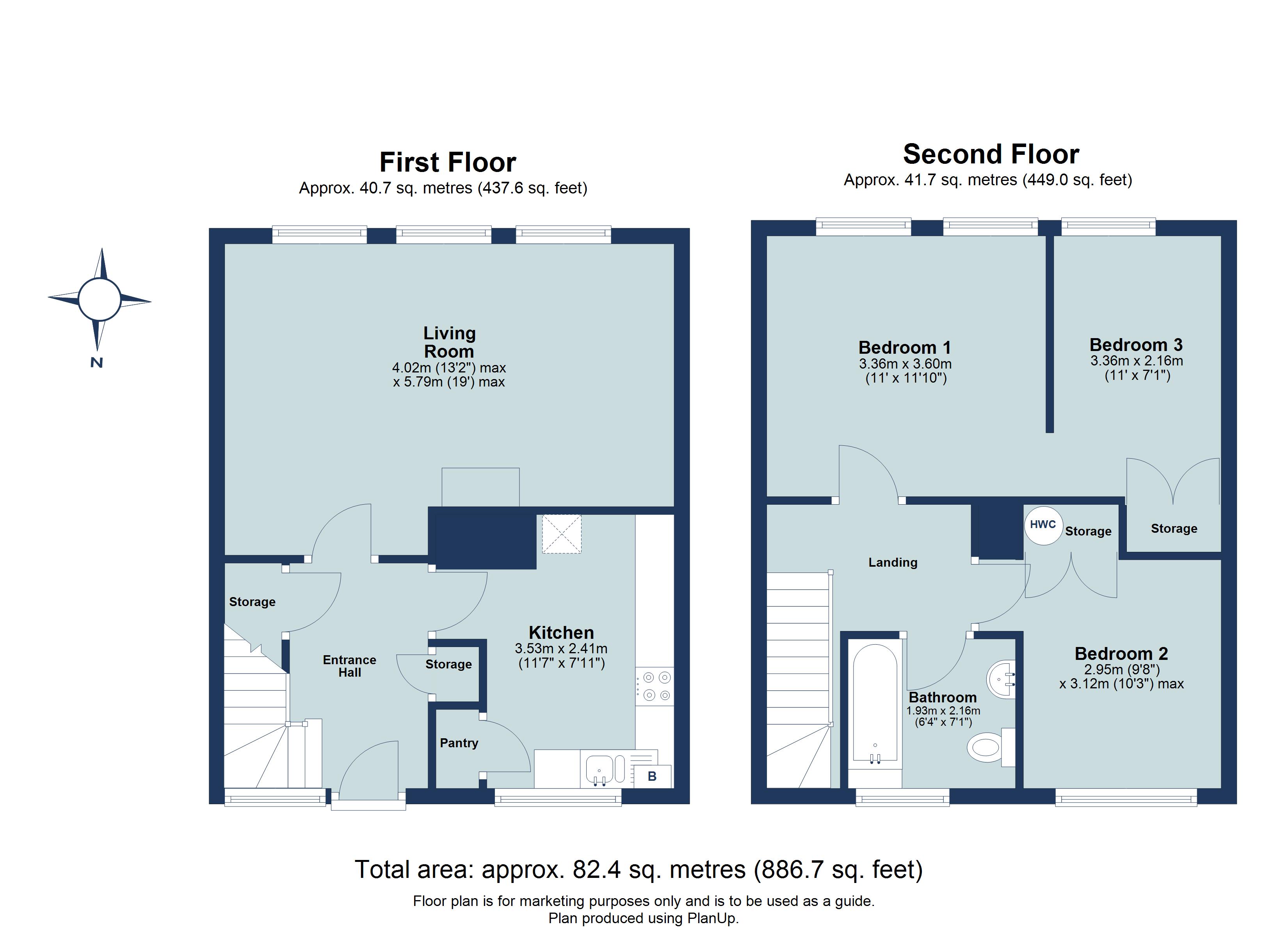 3 bed maisonette for sale in The Quadrant, St. Albans, Hertfordshire, AL4 - Property floorplan