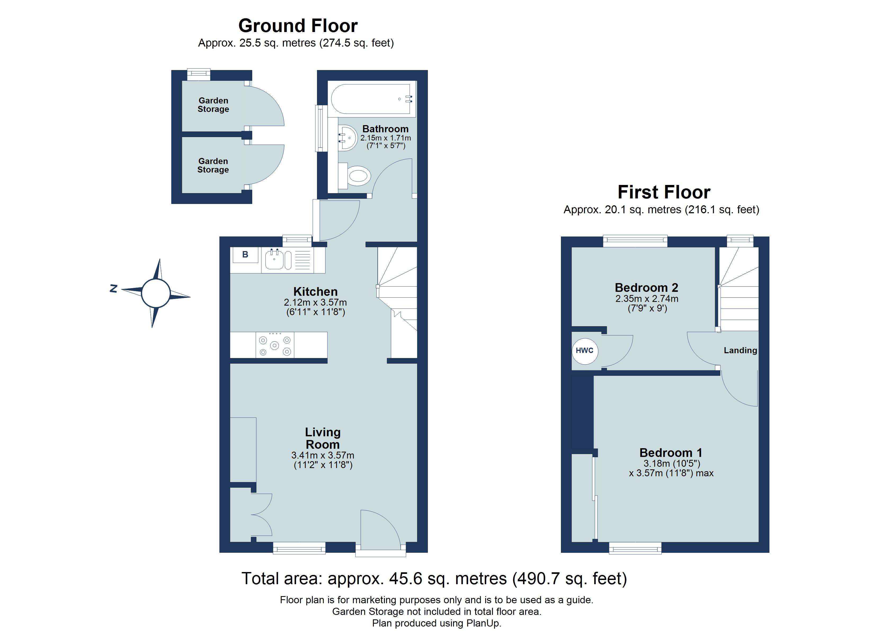 2 bed terraced house for sale in The Hill, Wheathampstead, St. Albans, Hertfordshire, AL4 - Property floorplan