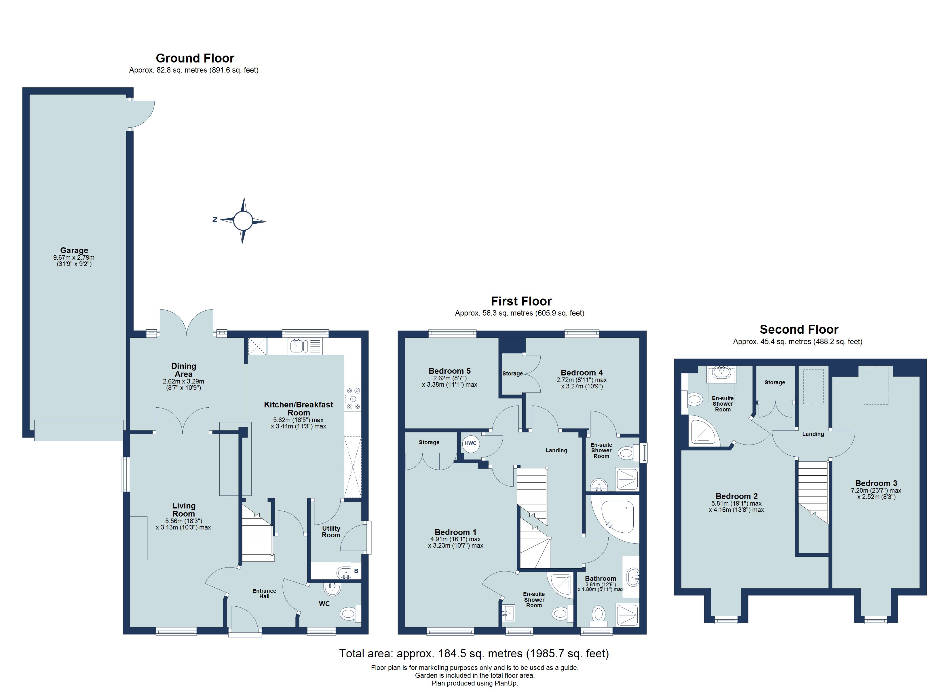 5 bed detached house for sale in Nimrod Drive, Hatfield, Hertfordshire, AL10 - Property floorplan