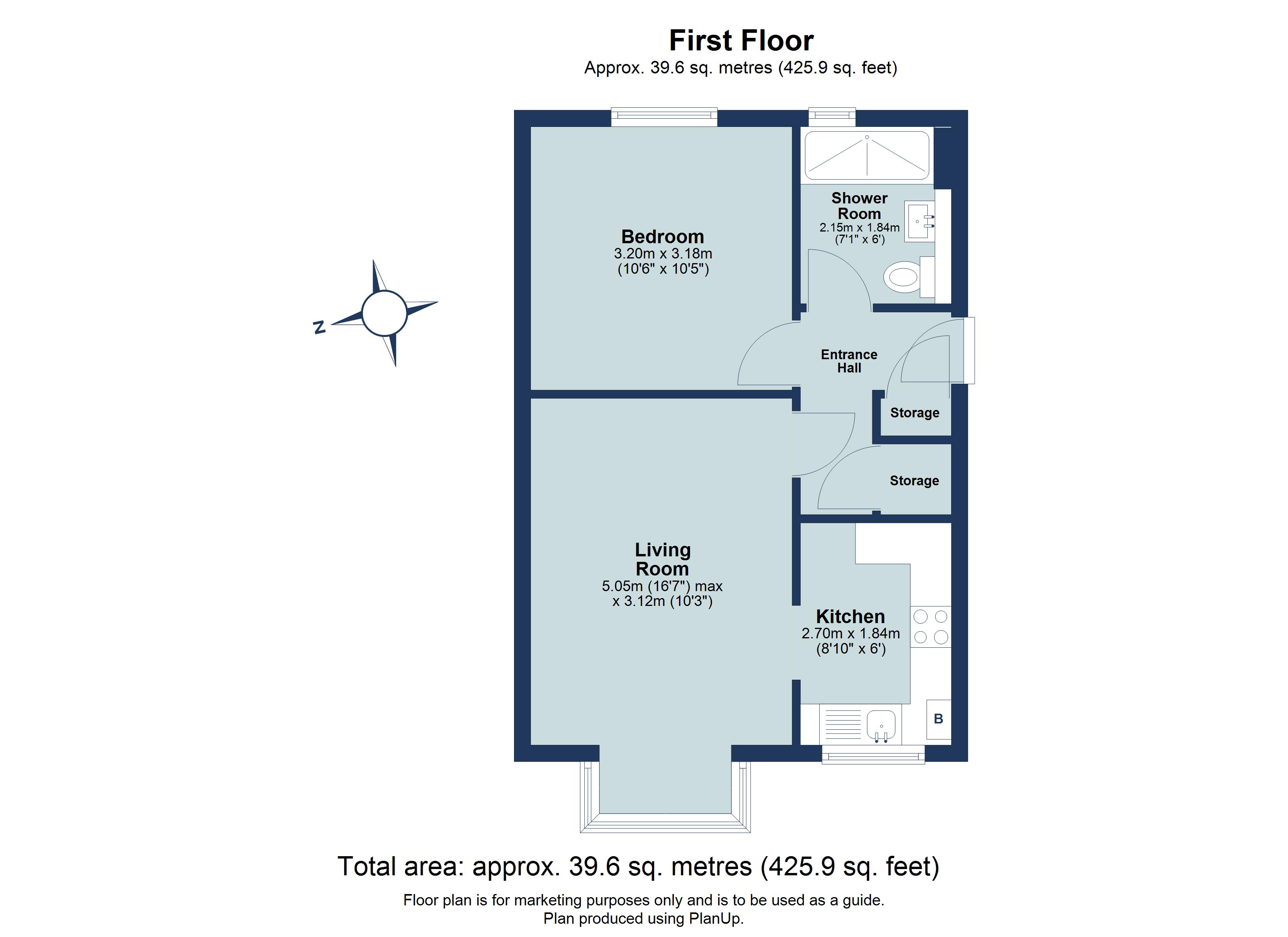 1 bed apartment for sale in Taylor Close, St. Albans, Hertfordshire, AL4 - Property floorplan