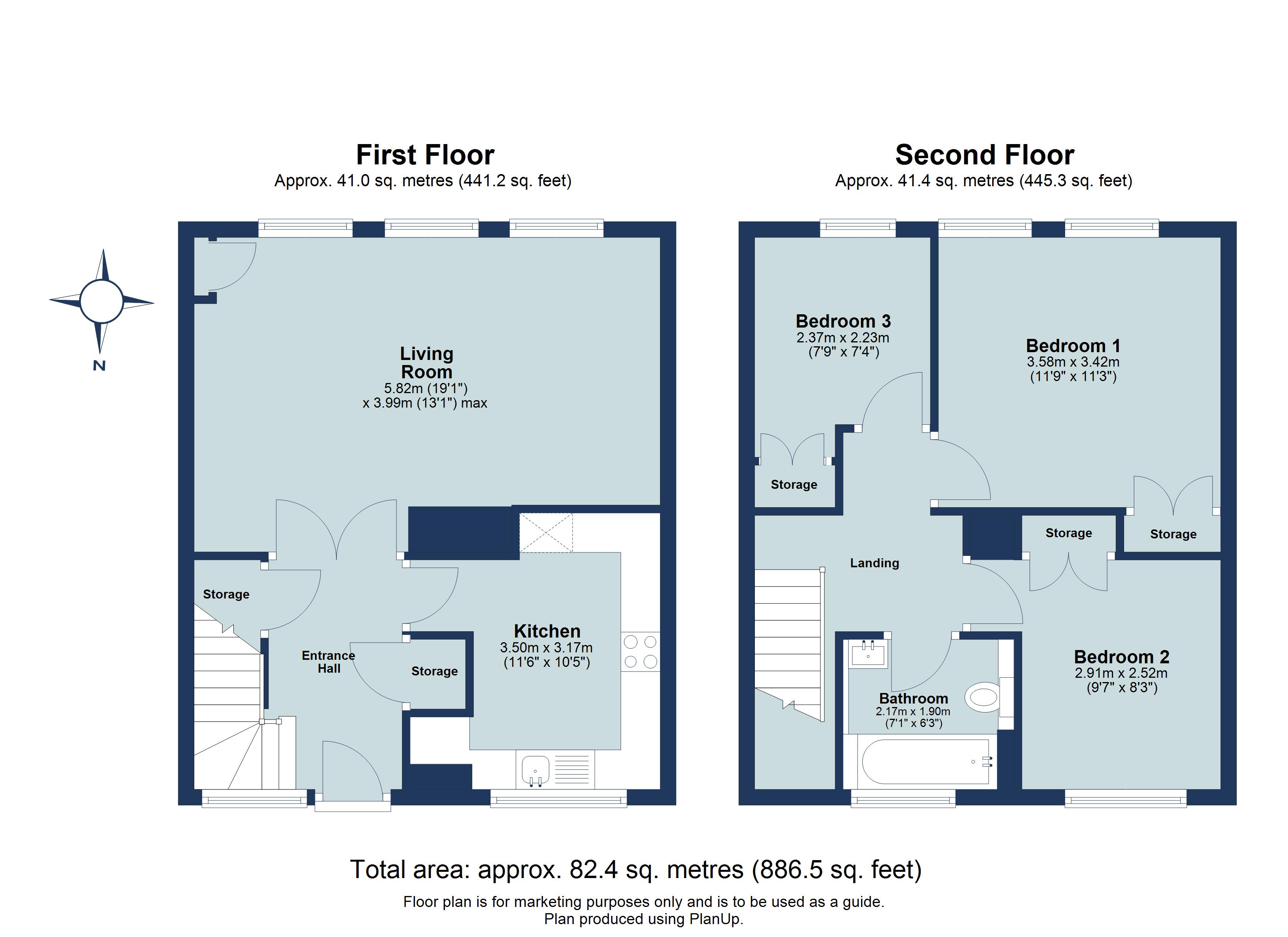 3 bed apartment for sale in The Quadrant, St. Albans, Hertfordshire, AL4 - Property floorplan