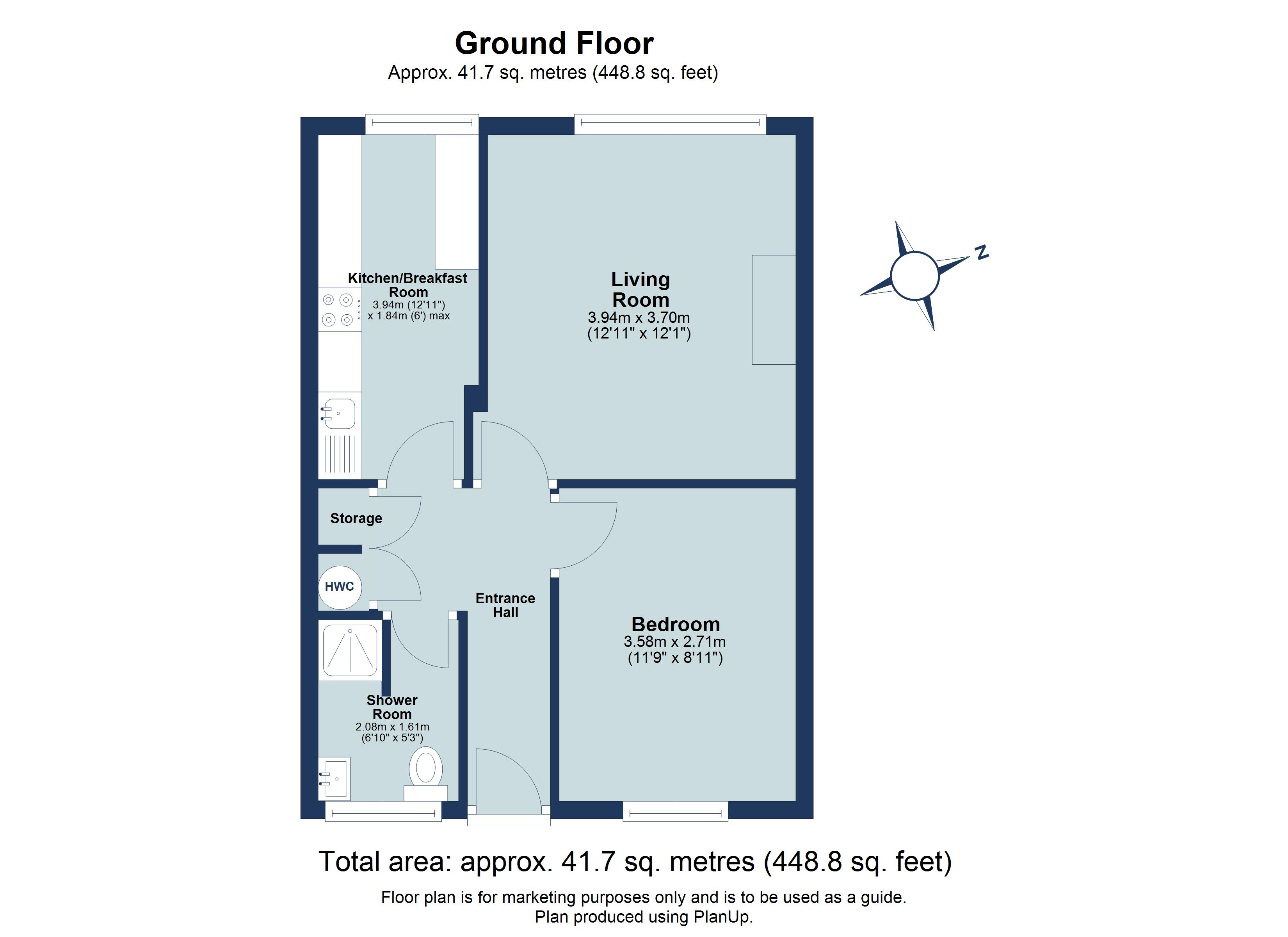1 bed ground floor flat for sale in Hughenden Road, St. Albans, Hertfordshire, AL4 - Property floorplan