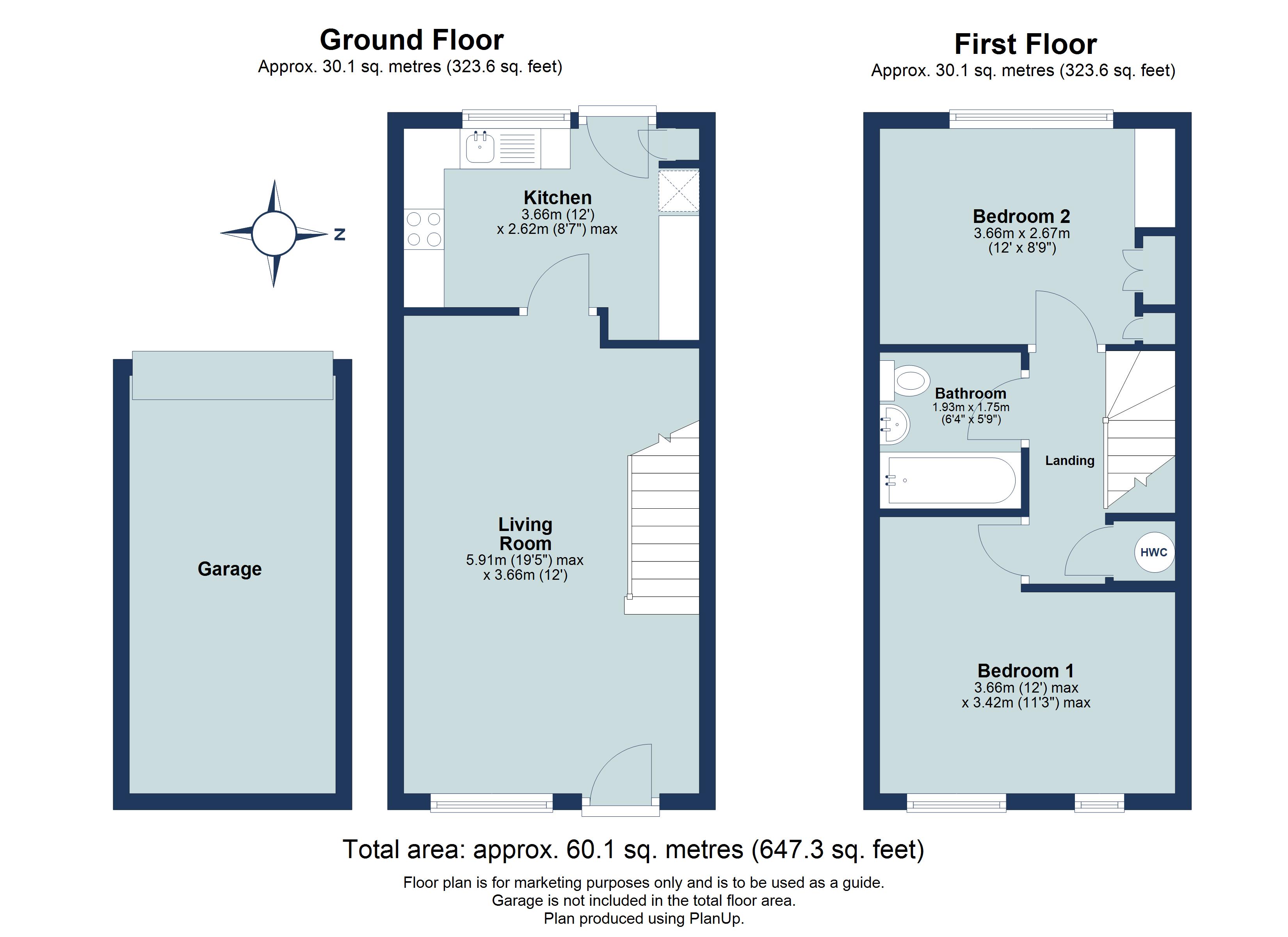 2 bed terraced house for sale in Field Close, Sandridge, St. Albans, Hertfordshire, AL4 - Property floorplan