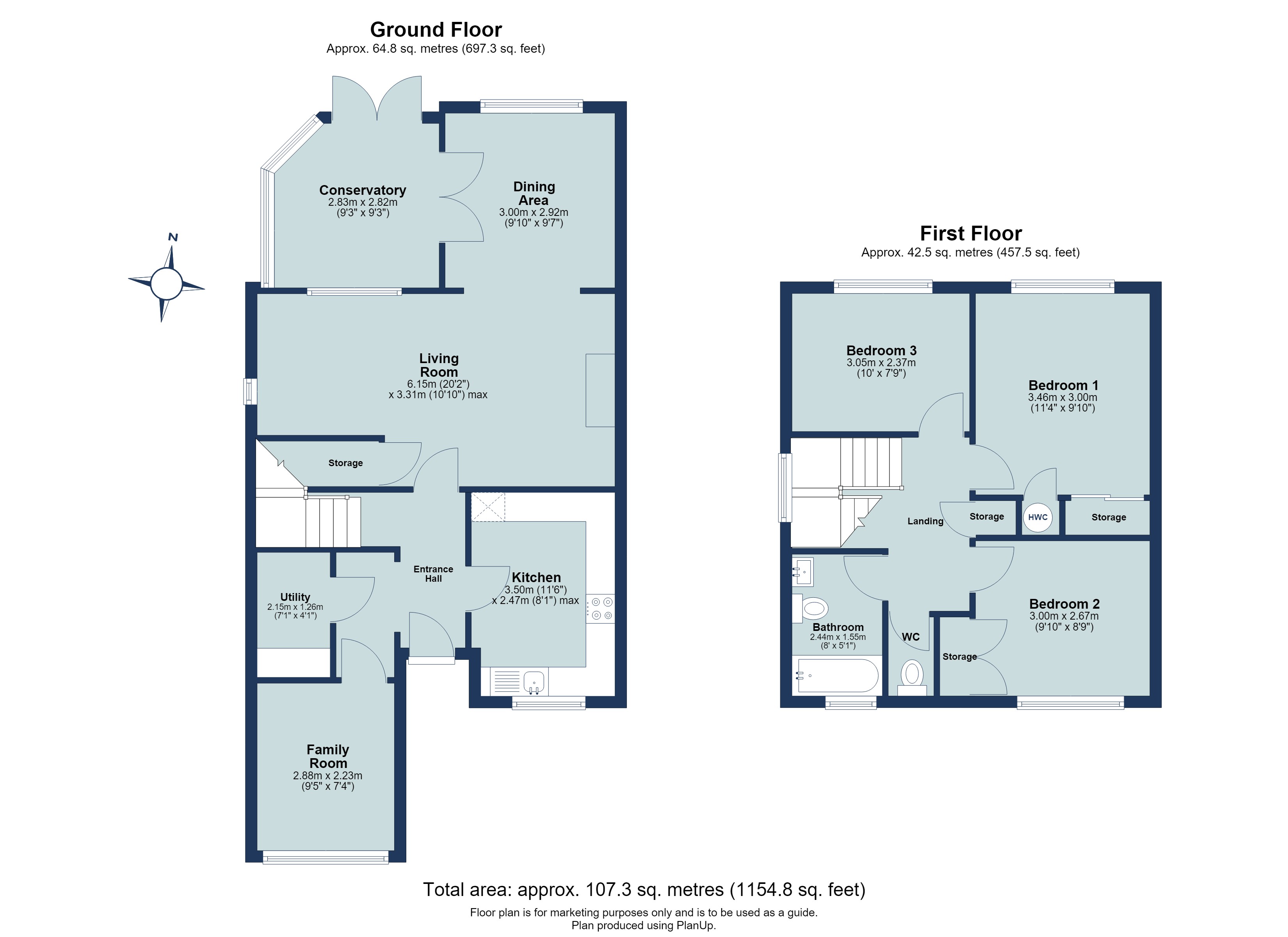 3 bed semi-detached house for sale in Gladeside, St. Albans, Hertfordshire, AL4 - Property floorplan