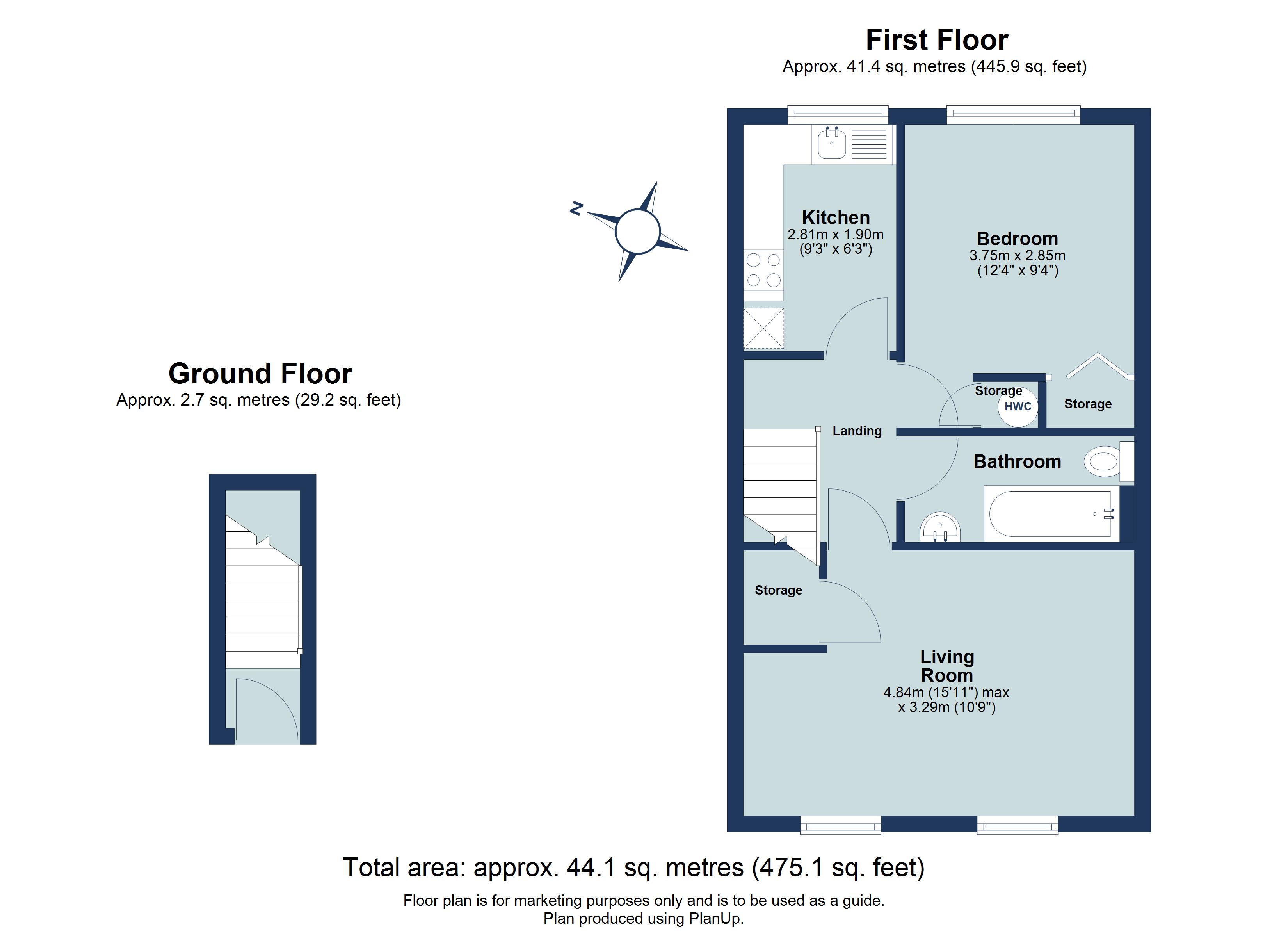 1 bed maisonette for sale in Milford Close, St. Albans, Hertfordshire, AL4 - Property floorplan