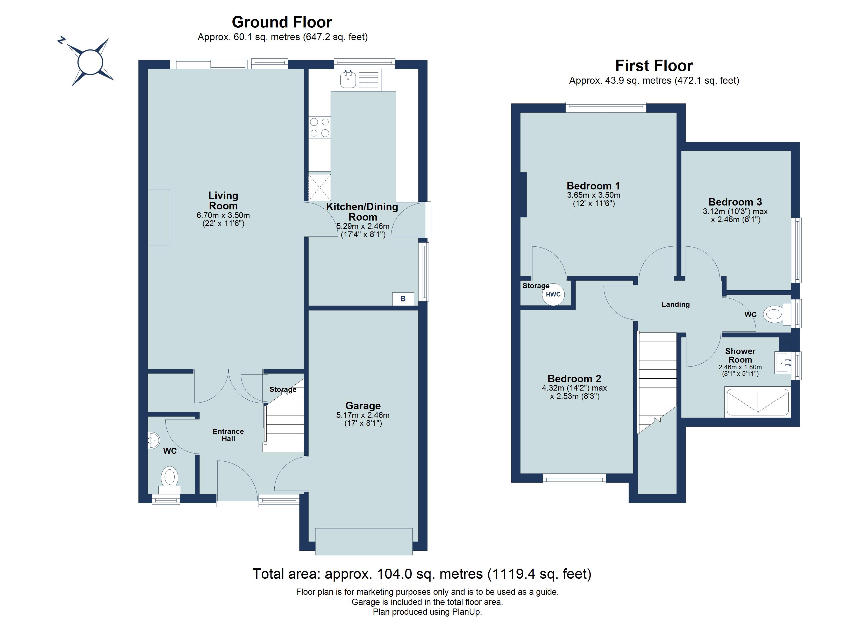 3 bed semi-detached house for sale in Chiltern Road, St. Albans, Hertfordshire, AL4 - Property floorplan