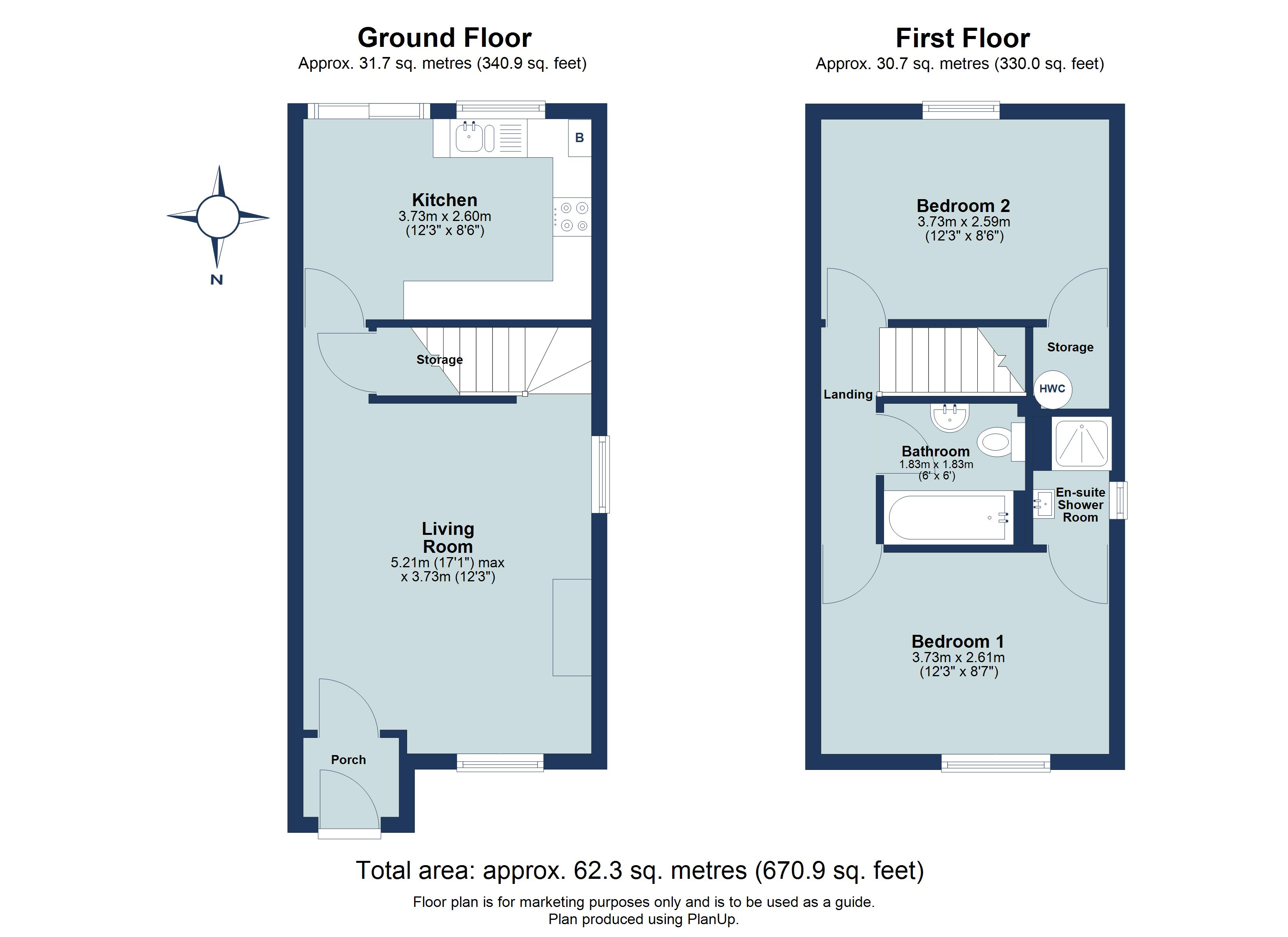 2 bed semi-detached house for sale in Puddingstone Drive, St Albans, Hertfordshire, AL4 - Property floorplan