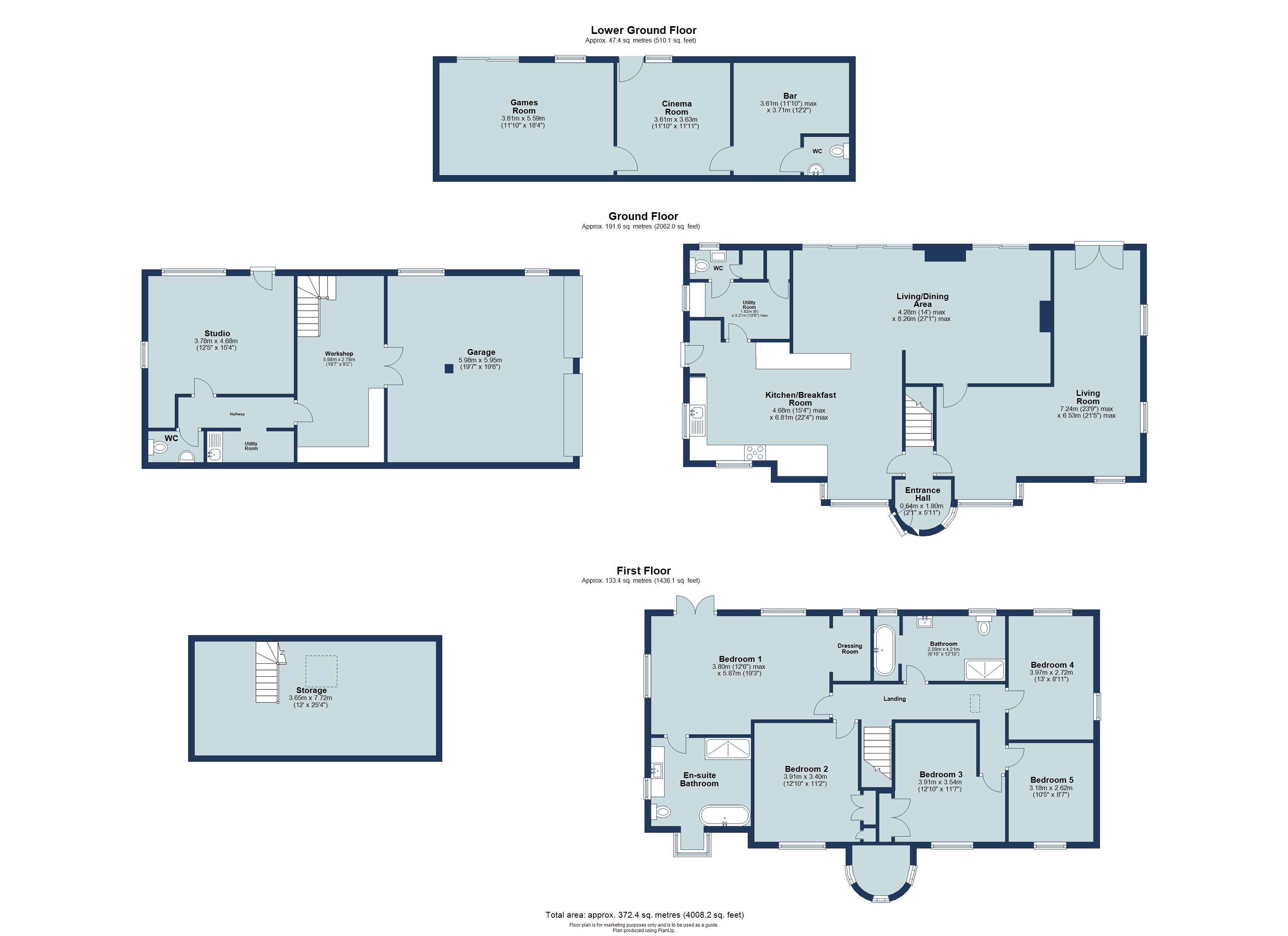 5 bed detached house for sale in Radlett Road, Frogmore, St. Albans, Hertfordshire, AL2 - Property floorplan