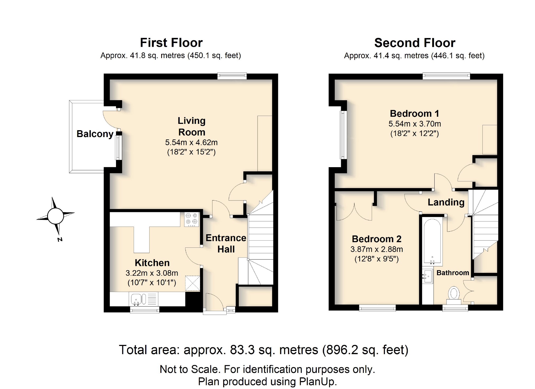 2 bed apartment to rent in Hughenden Road, St. Albans, Hertfordshire, AL4 - Property floorplan