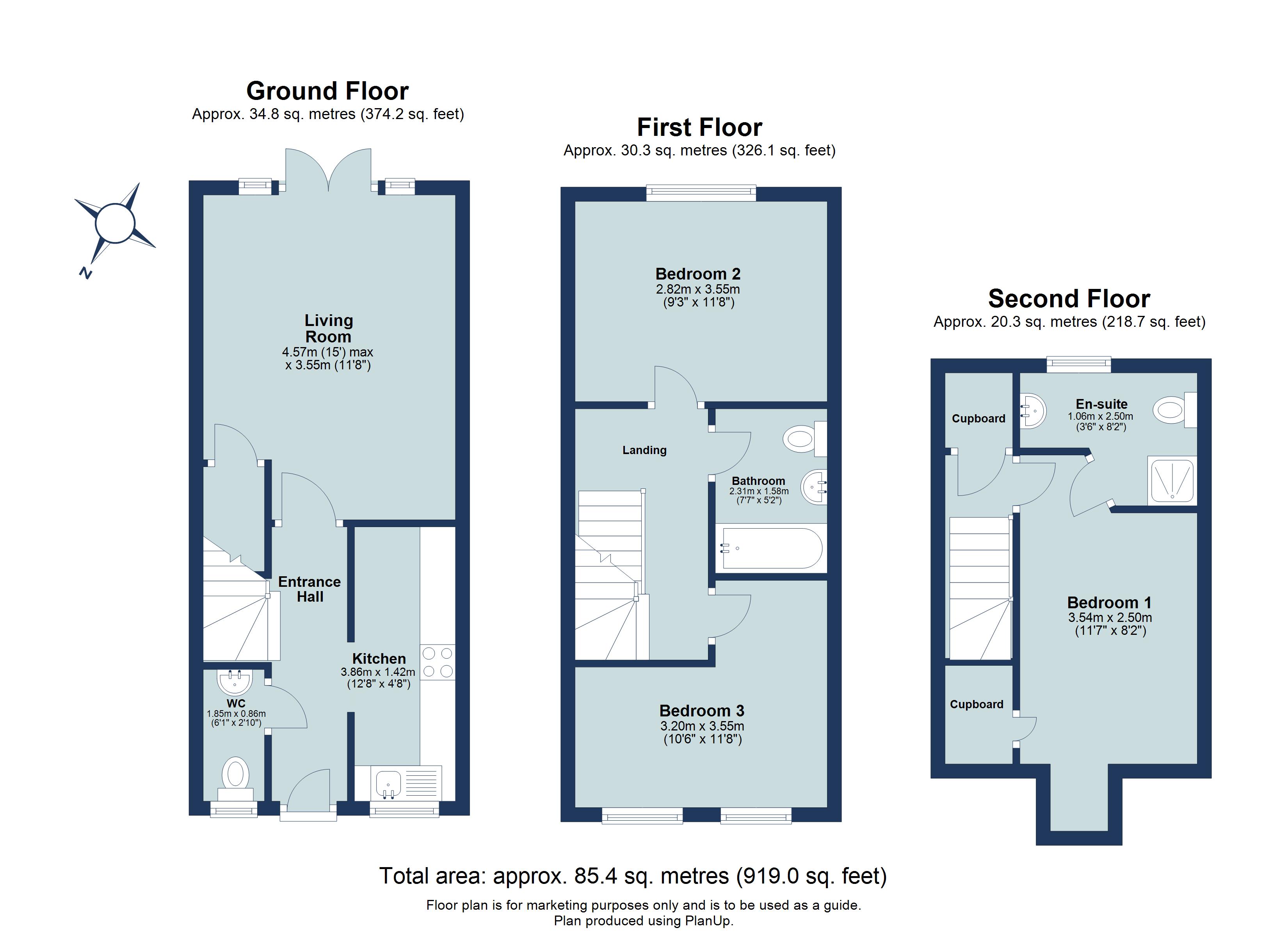 3 bed end of terrace house for sale in Hatfield Road, St. Albans, Hertfordshire, AL1 - Property floorplan