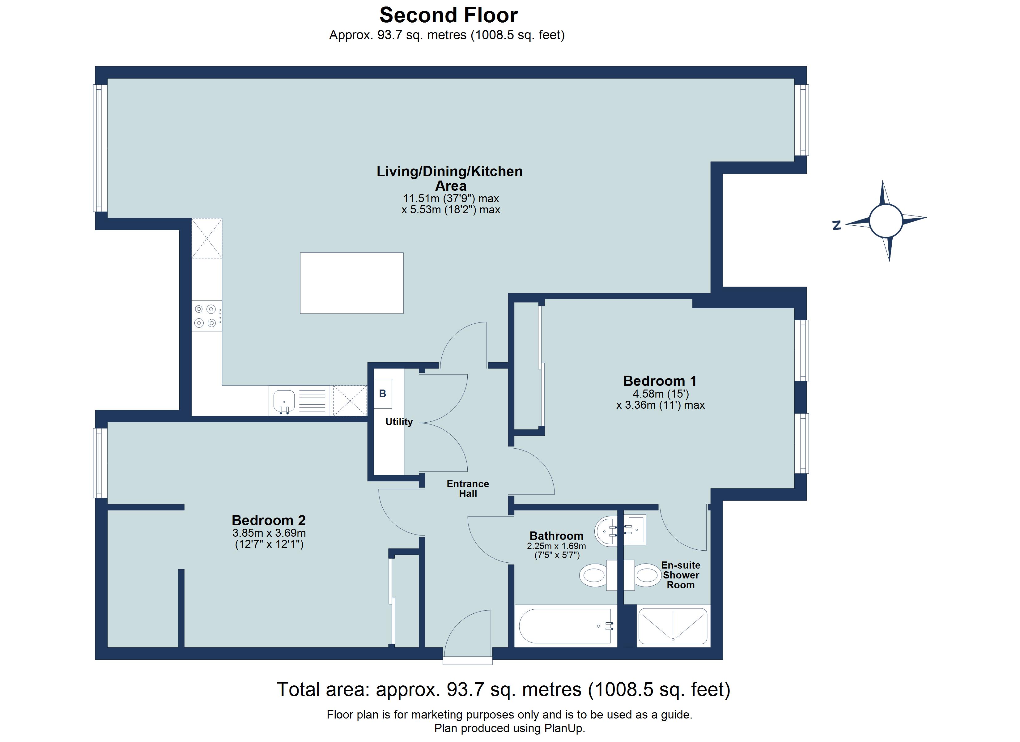 2 bed apartment for sale in Russet Drive, Highfield Park, St. Albans, AL4 - Property floorplan