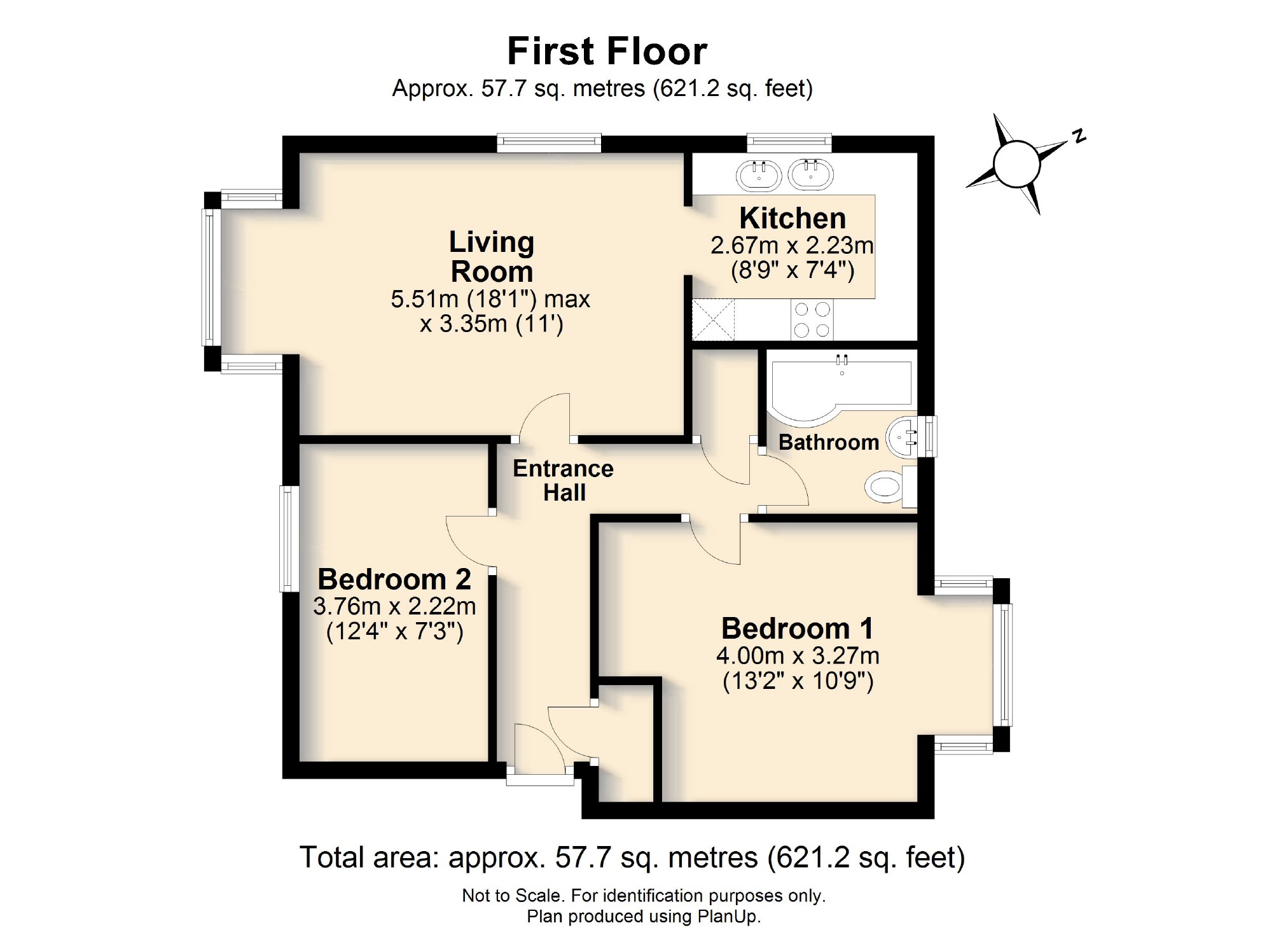 2 bed apartment to rent in Taylor Close, St. Albans, Hertfordshire, AL4 - Property floorplan