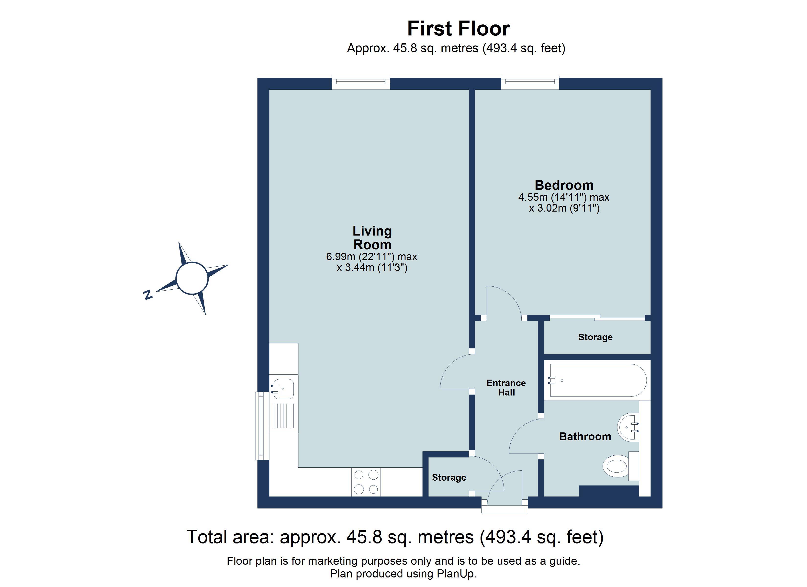 1 bed apartment to rent in Fitzwilliam Court, St Peters Road, Newsom Place, St Albans, Hertfordshire, AL1 - Property floorplan