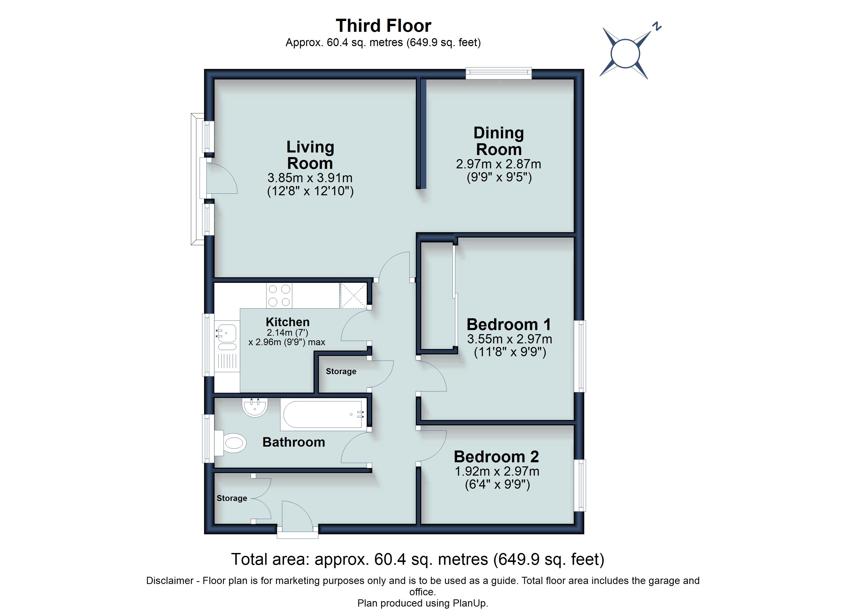 2 bed apartment to rent in Batterdale, Hatfield, Hertfordshire, AL9 - Property floorplan