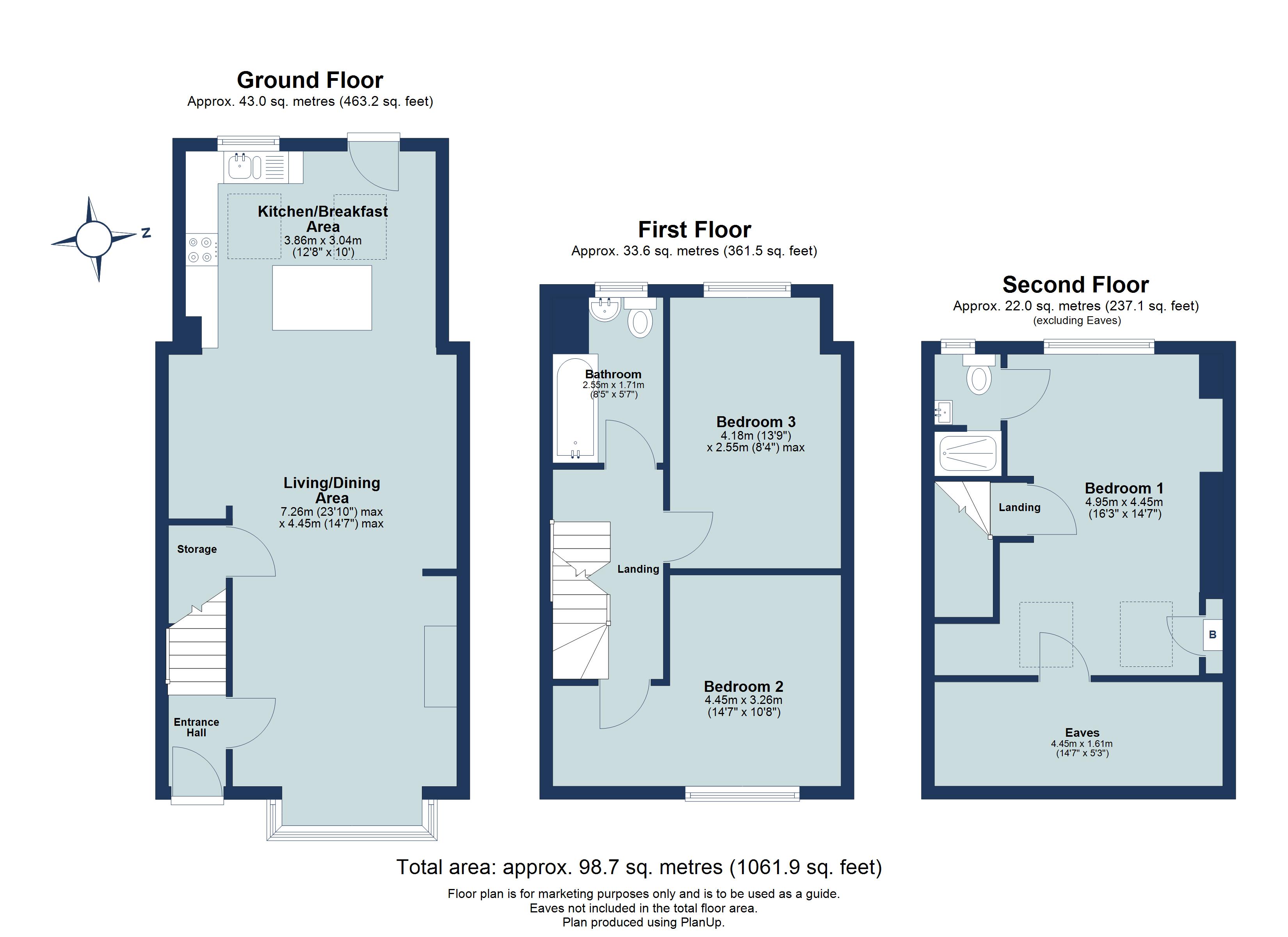 3 bed terraced house for sale in Sadleir Road, St. Albans, Hertfordshire, AL1 - Property floorplan