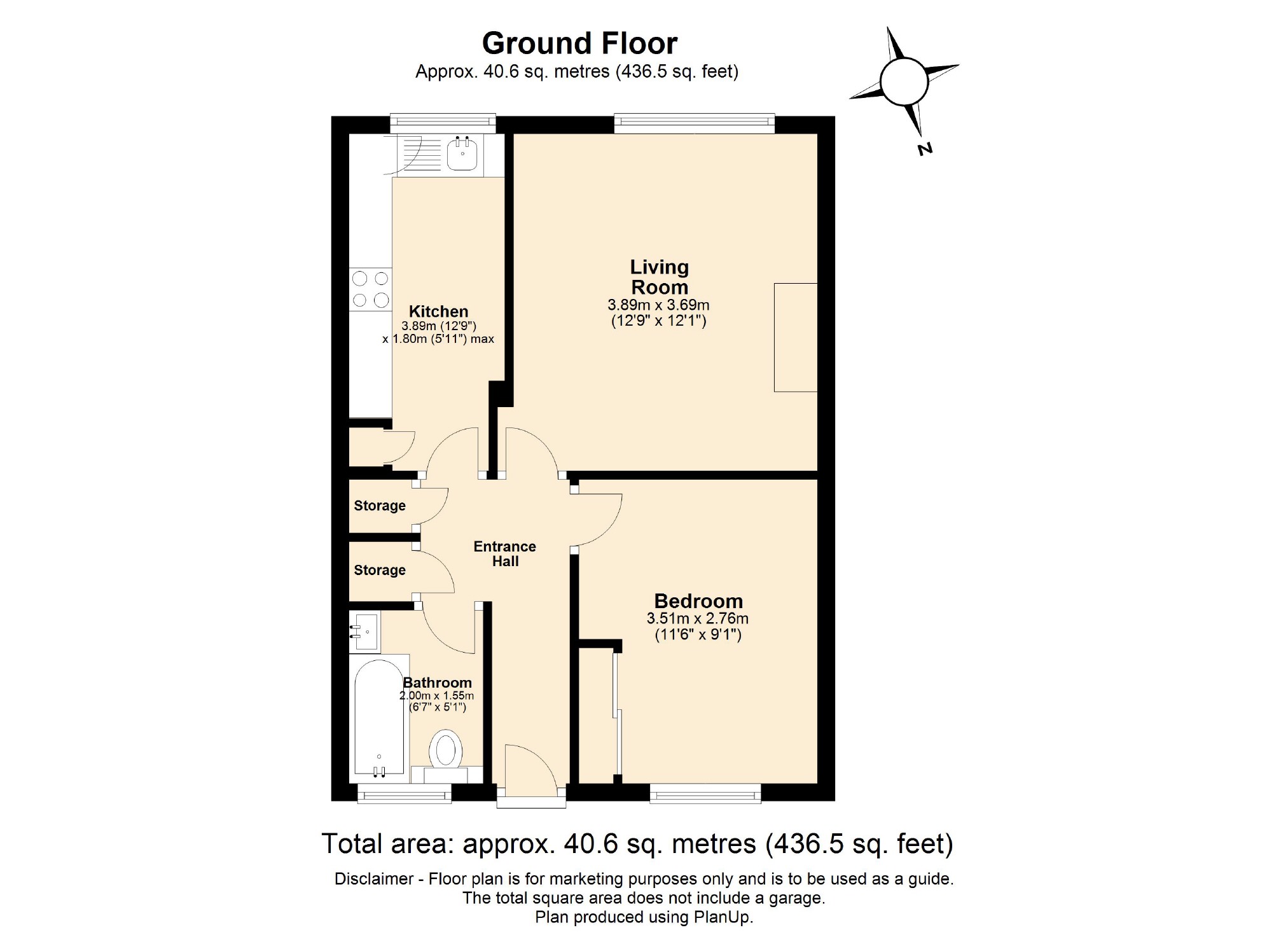 1 bed apartment to rent in Hughenden Road, St. Albans, Herts, AL4 - Property floorplan