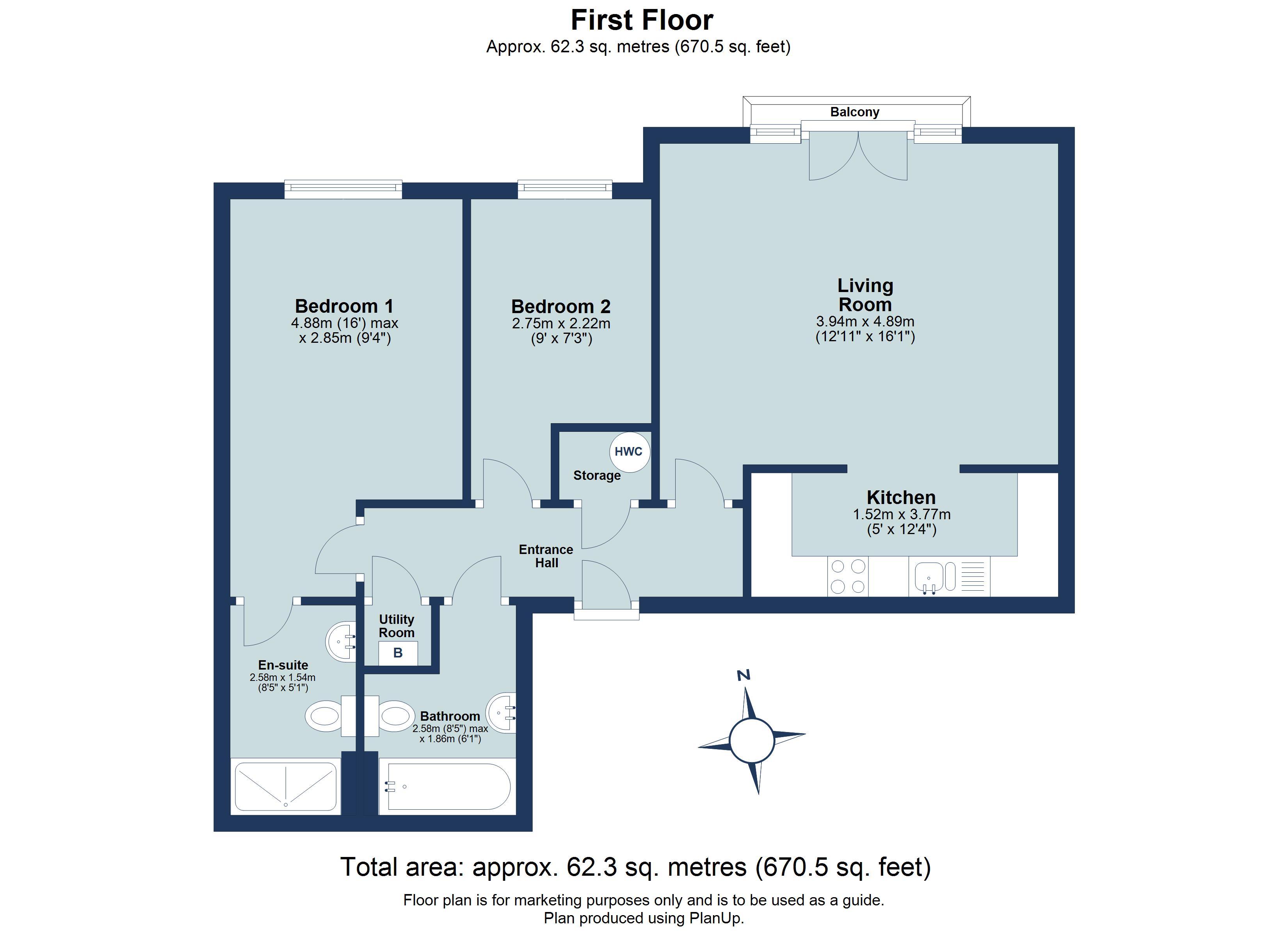 2 bed apartment to rent in Cobalt Court, Hedley Road, St. Albans, Hertfordshire, AL1 - Property floorplan