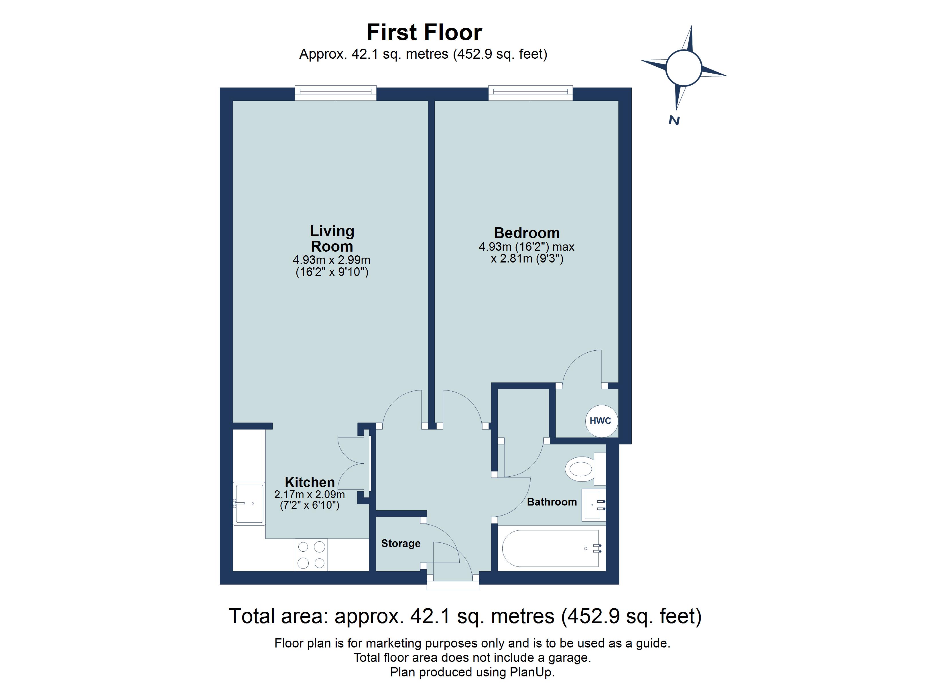 1 bed apartment to rent in Canterbury Court, Battlefield Road, St. Albans, Hertfordshire, AL1 - Property floorplan