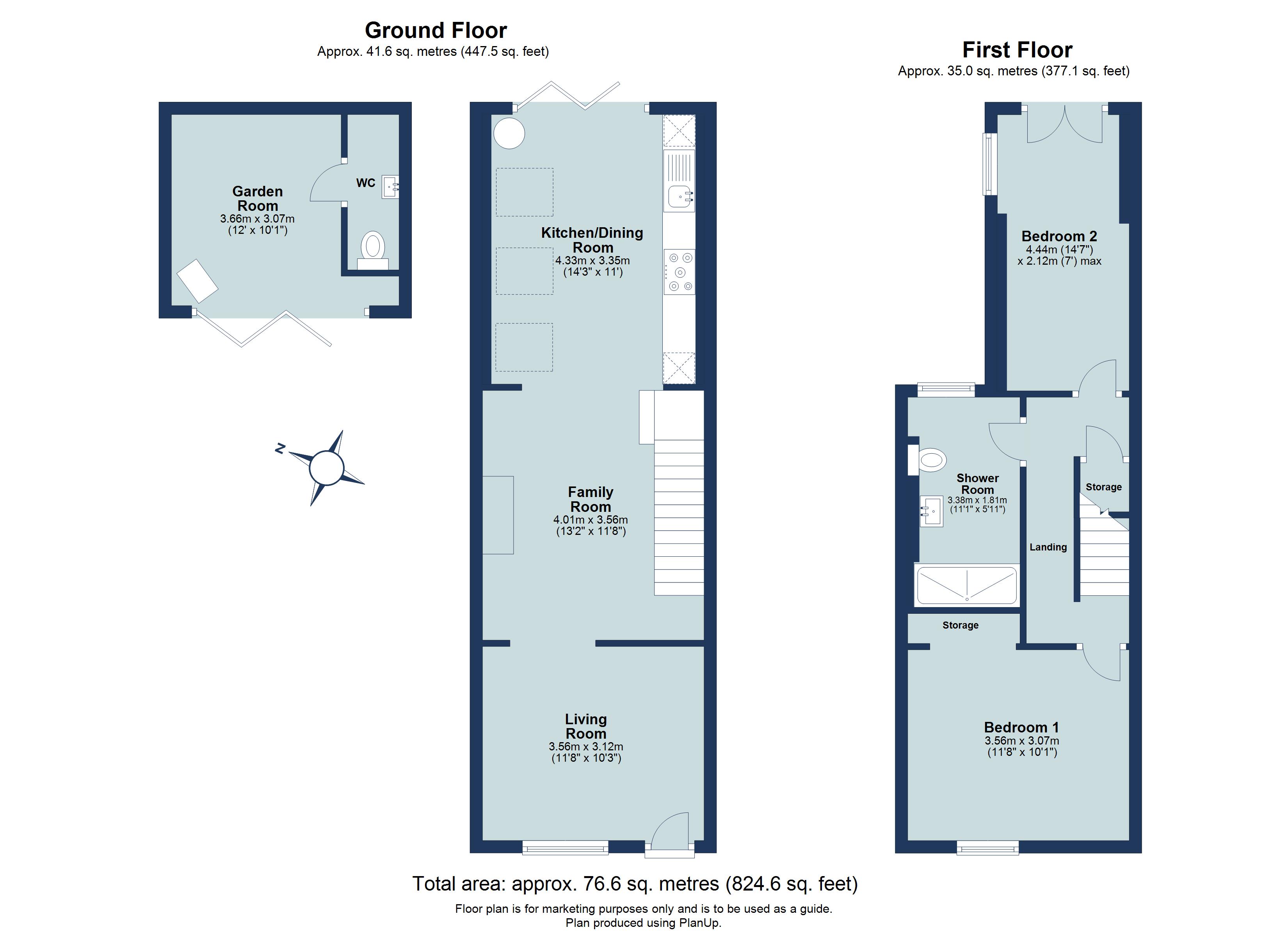 2 bed terraced house for sale in Albion Road, St. Albans, Hertfordshire, AL1 - Property floorplan