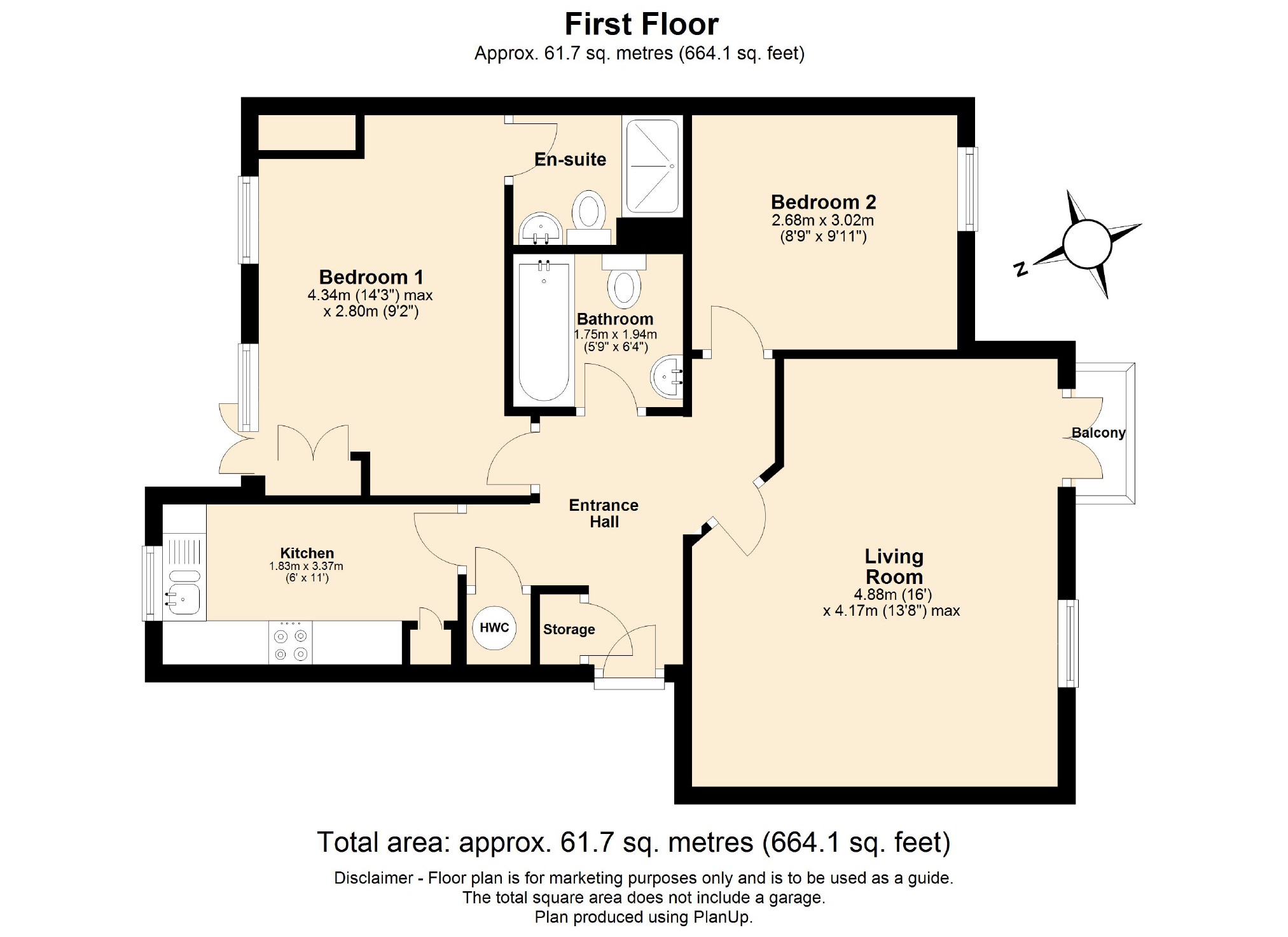 2 bed apartment to rent in Chime Square, St. Albans, Hertfordshire, AL3 - Property floorplan