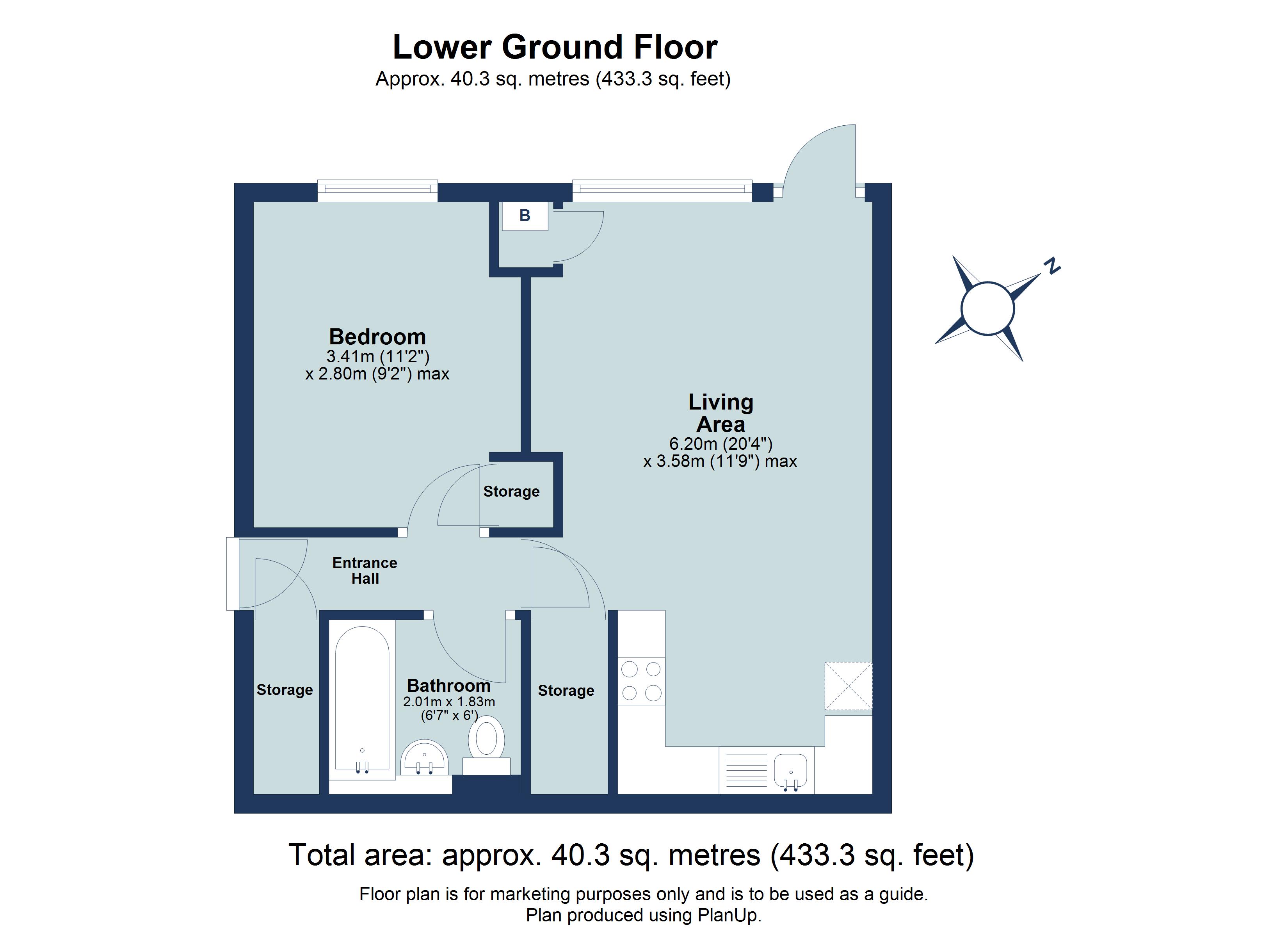 1 bed apartment to rent in Hawkshill, St. Albans, Hertfordshire, AL1 - Property floorplan