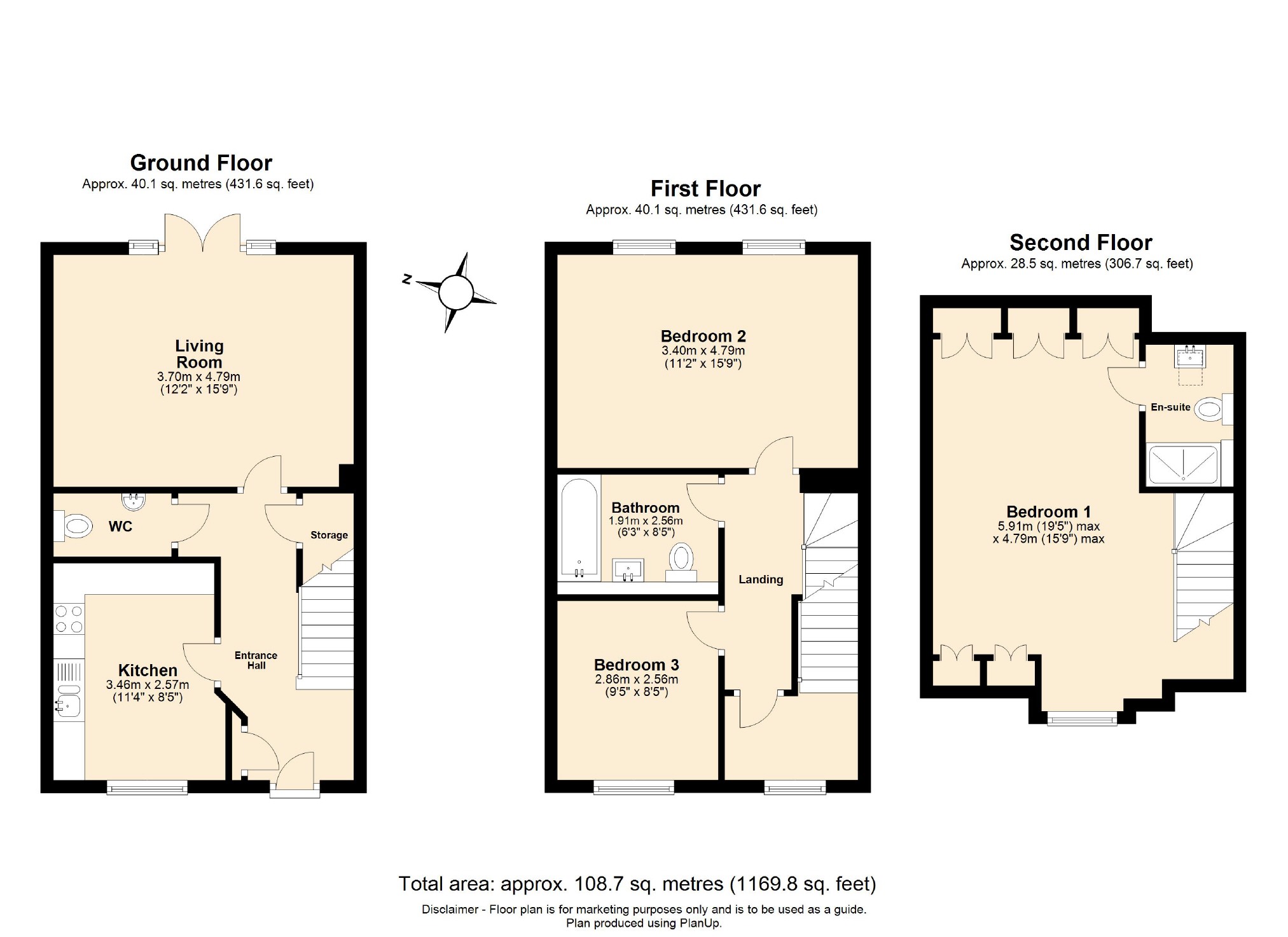 3 bed house to rent in Harrier End, St. Albans, Hertfordshire, AL4 - Property floorplan