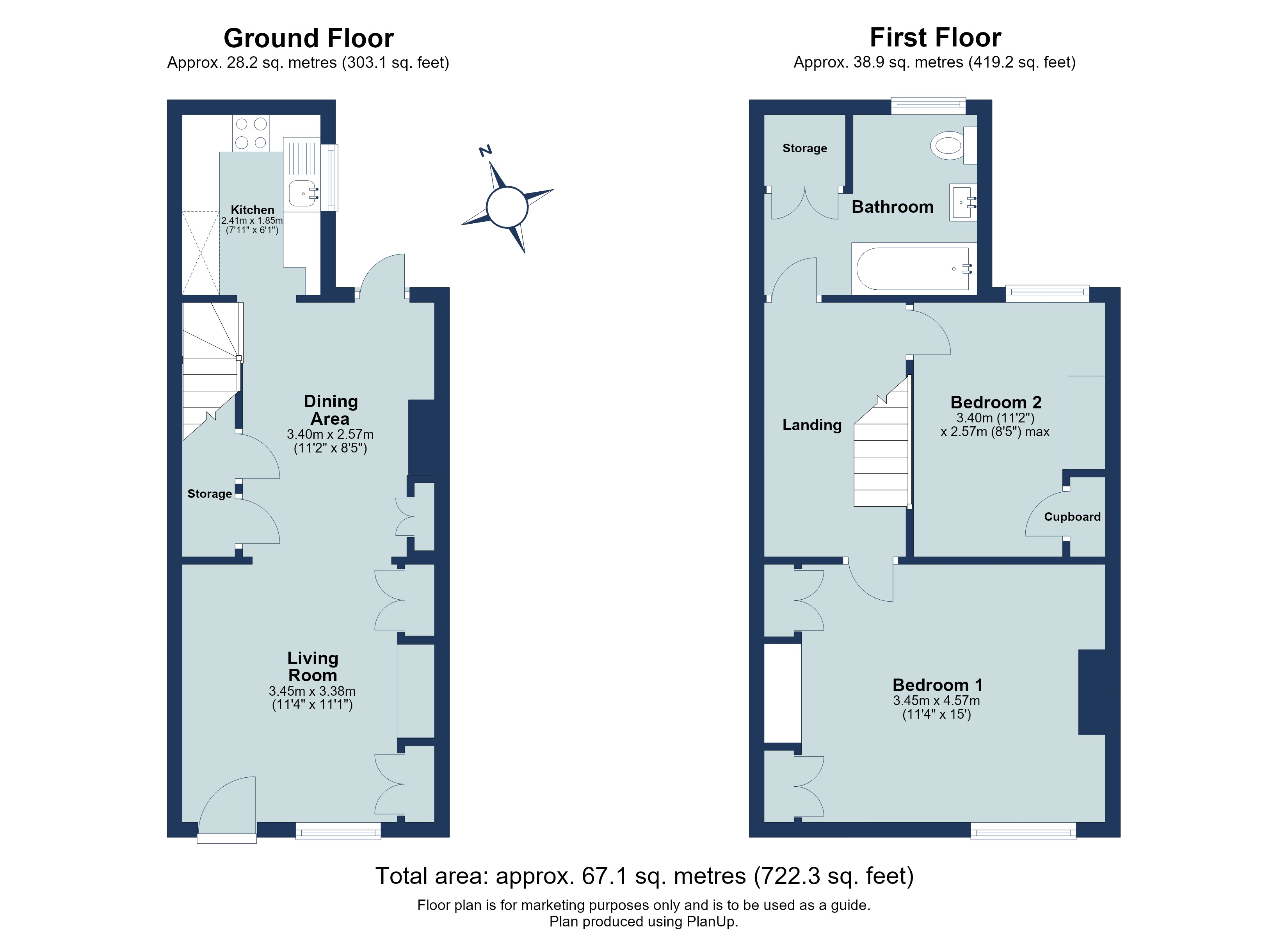 2 bed terraced house for sale in Bardwell Road, St. Albans, Hertfordshire, AL1 - Property floorplan