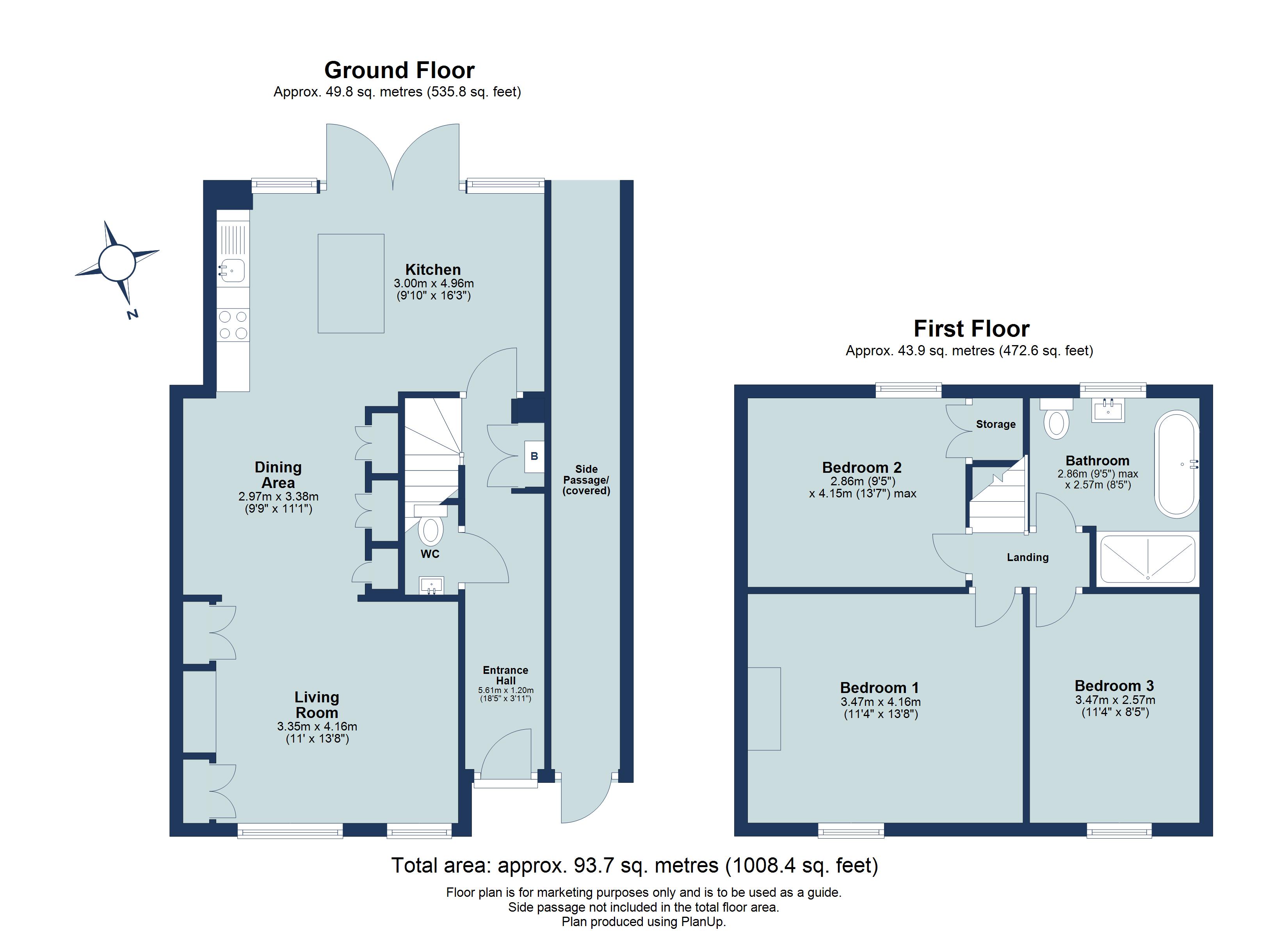 3 bed terraced house for sale in Alexandra Road, St. Albans, Hertfordshire, AL1 - Property floorplan