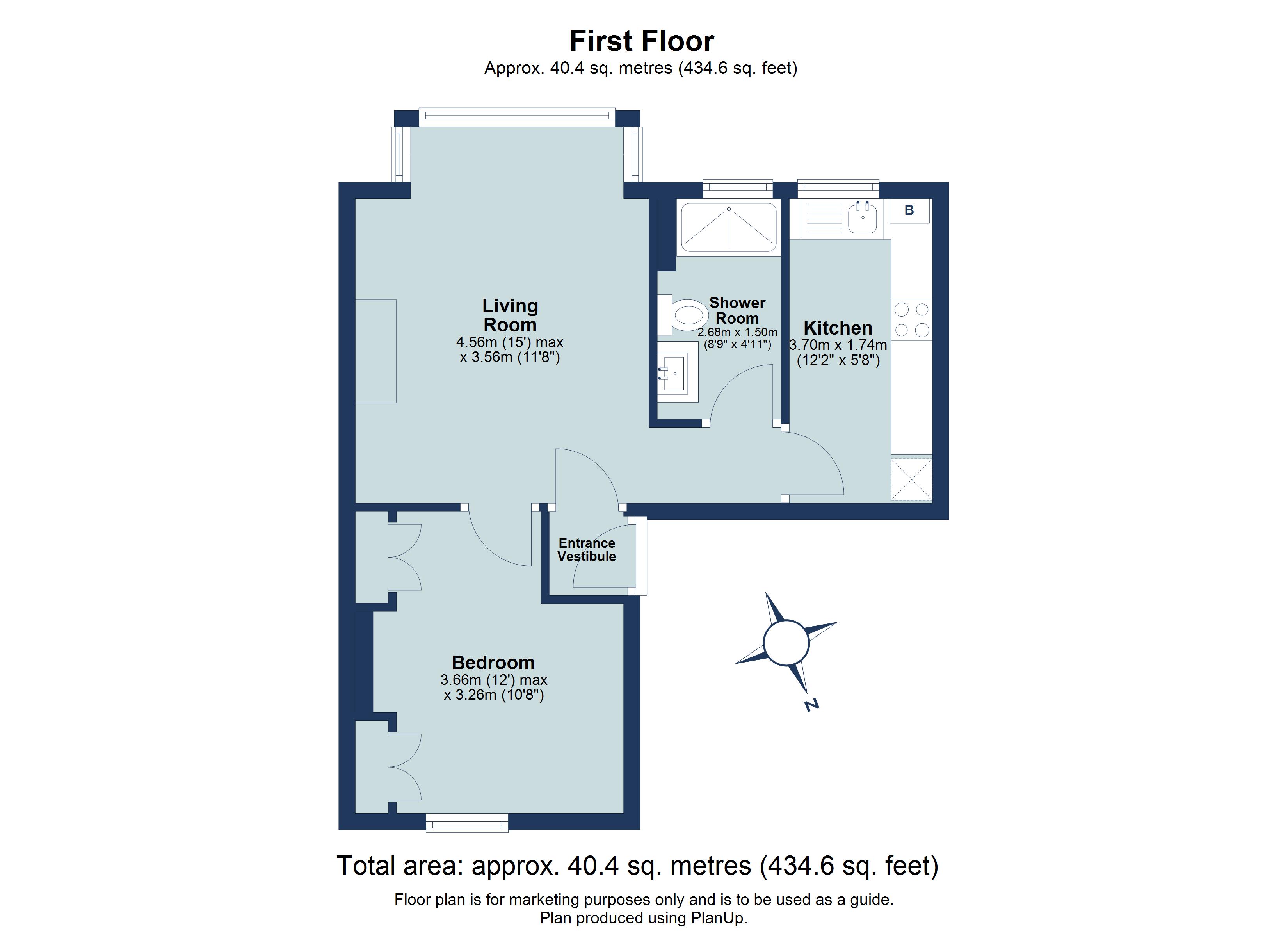 1 bed apartment for sale in Albanian Court, Camp Road, St Albans, Herts, AL1 - Property floorplan