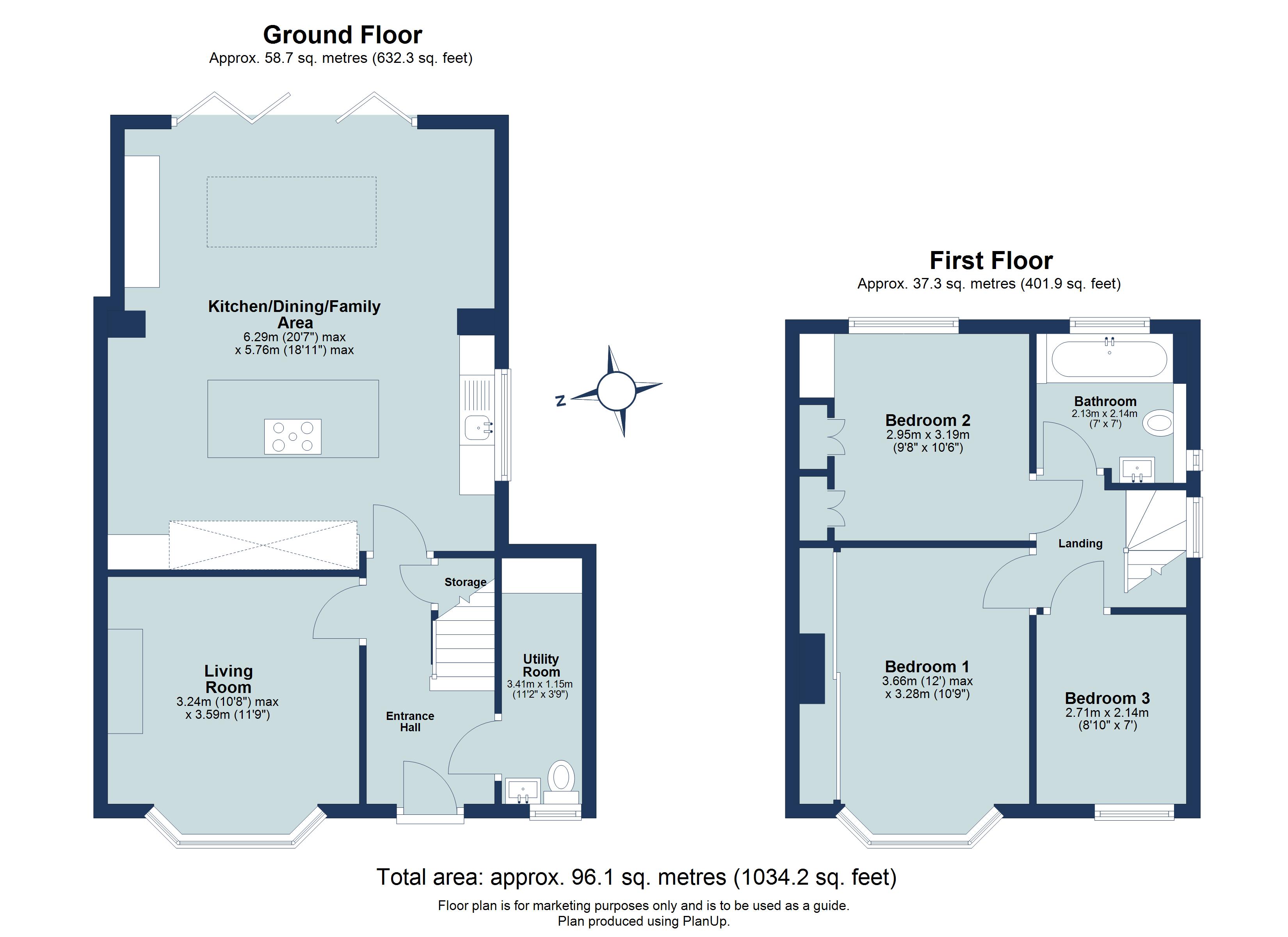 3 bed semi-detached house to rent in Ely Road, St. Albans, Hertfordshire, AL1 - Property floorplan