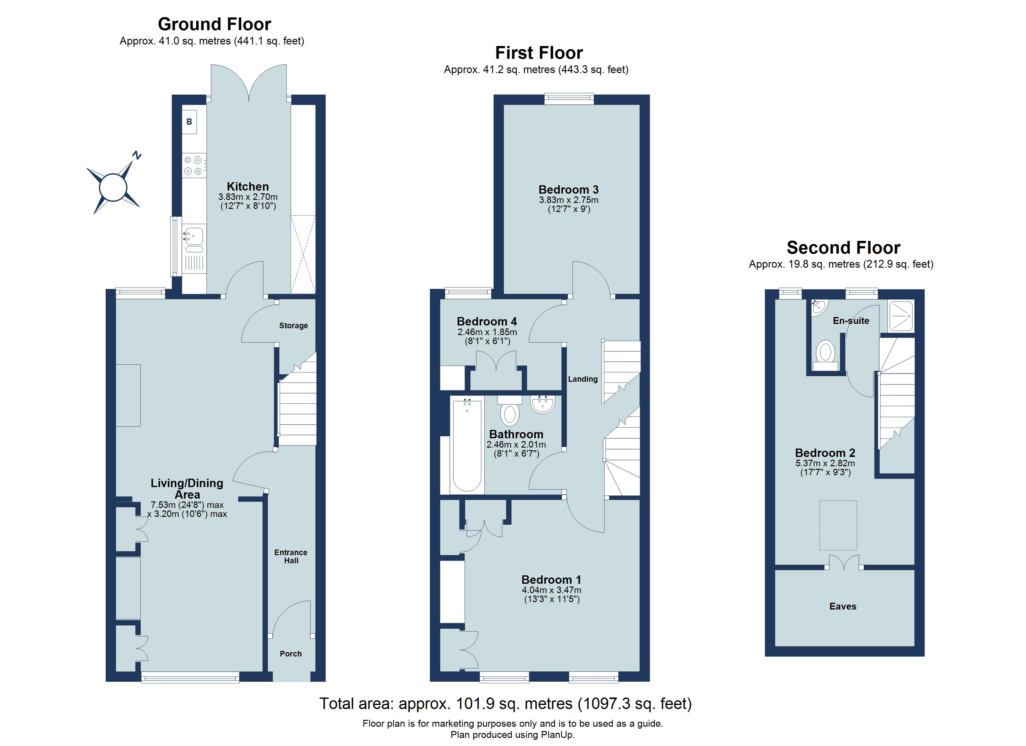 4 bed terraced house for sale in Ladysmith Road, St. Albans, Hertfordshire, AL3 - Property floorplan