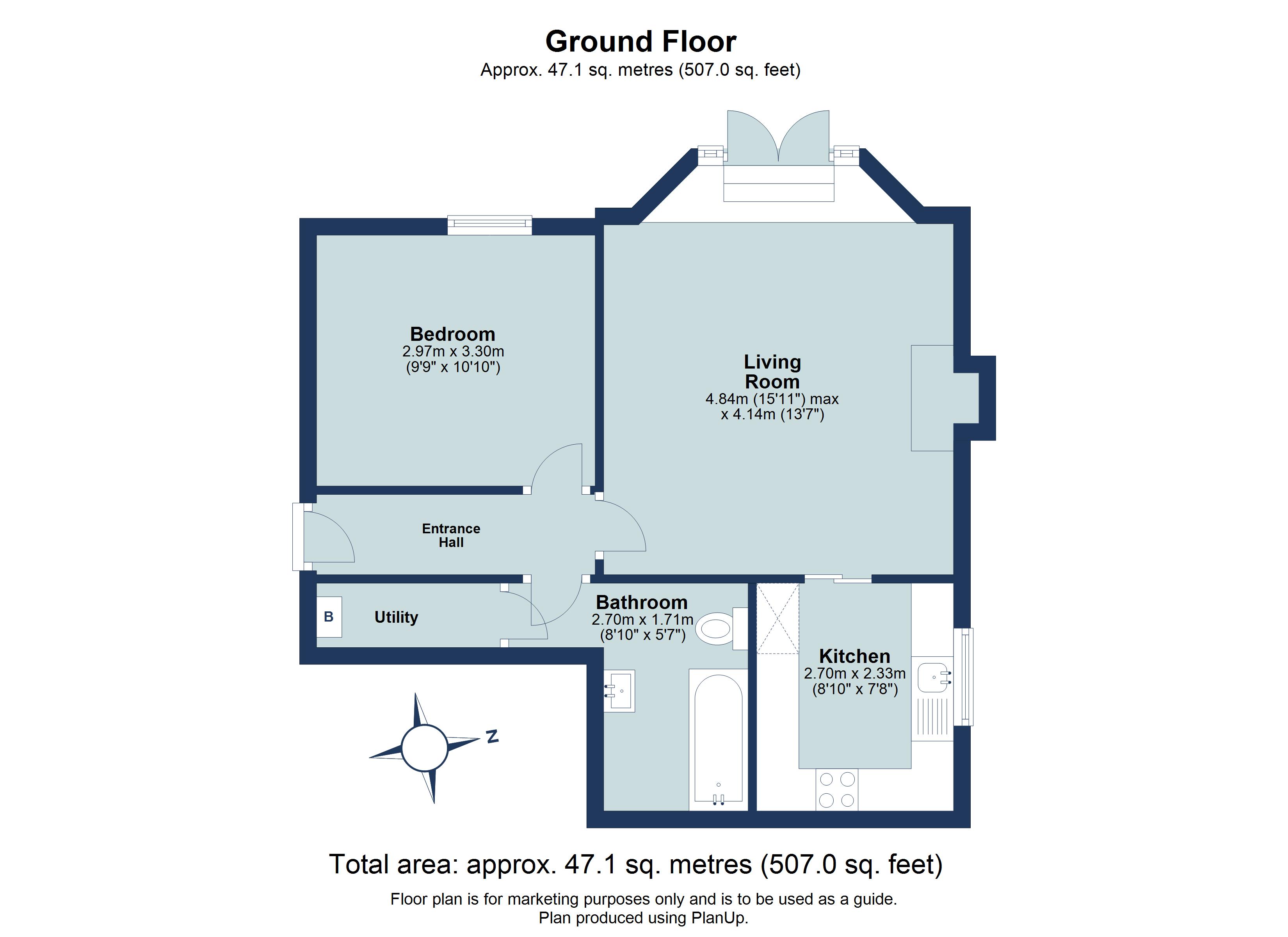 1 bed ground floor flat to rent in Beaconsfield Road, St Albans, Hertfordshire, AL1 - Property floorplan