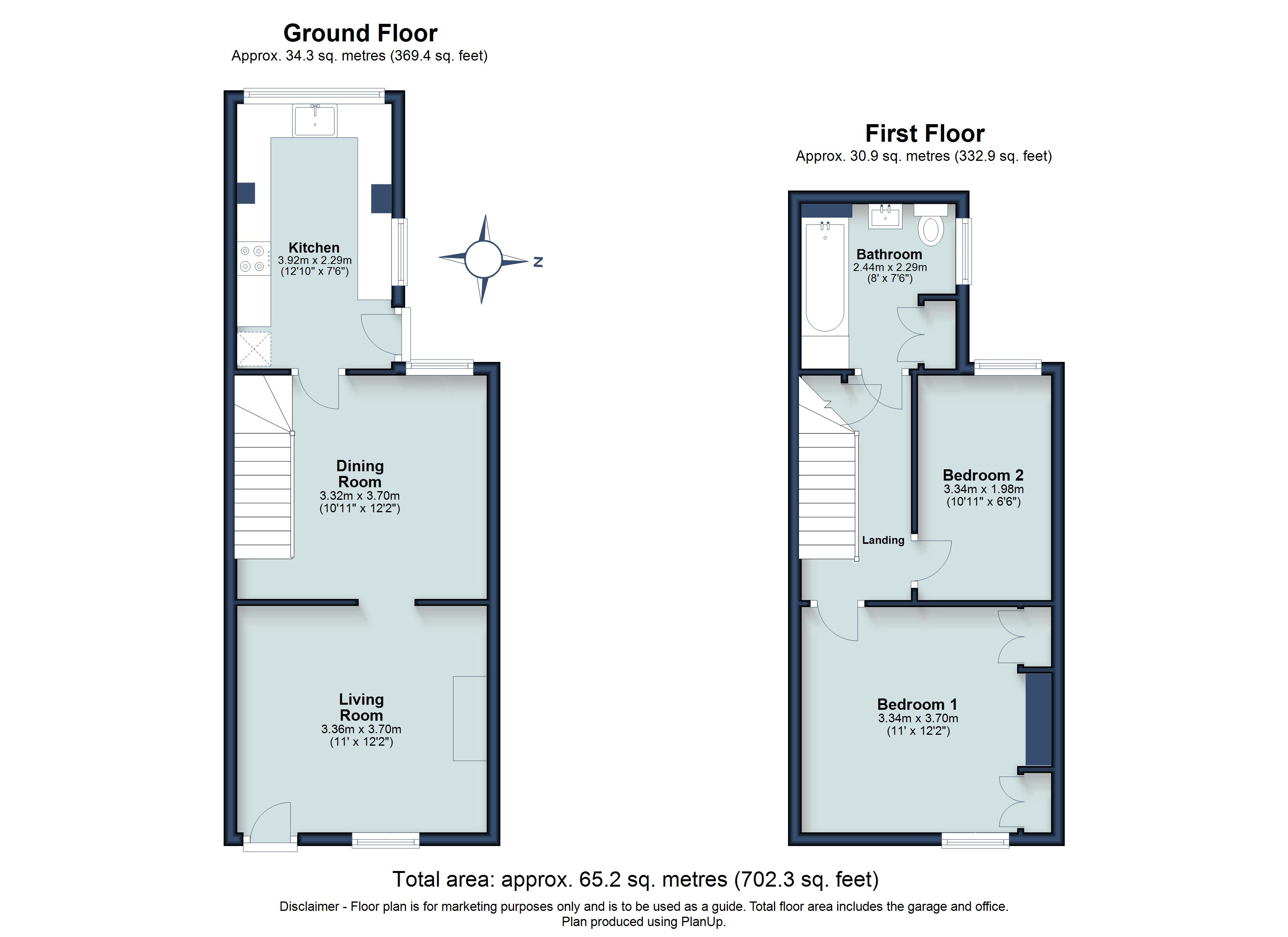 2 bed terraced house to rent in Arthur Road, St. Albans, Hertfordshire, AL1 - Property floorplan