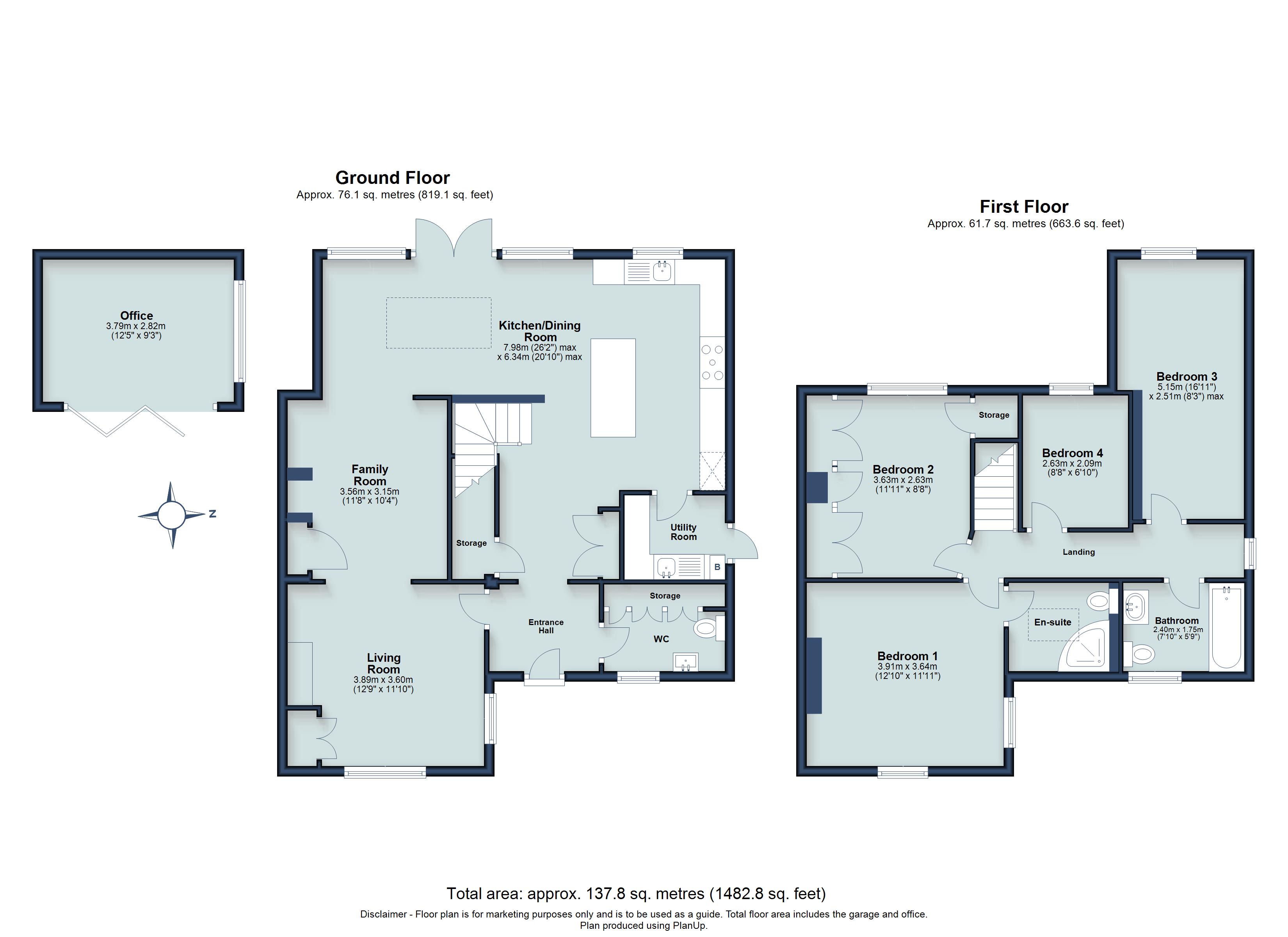 4 bed semi-detached house for sale in Gustard Wood, Wheathampstead, Hertfordshire, AL4 - Property floorplan