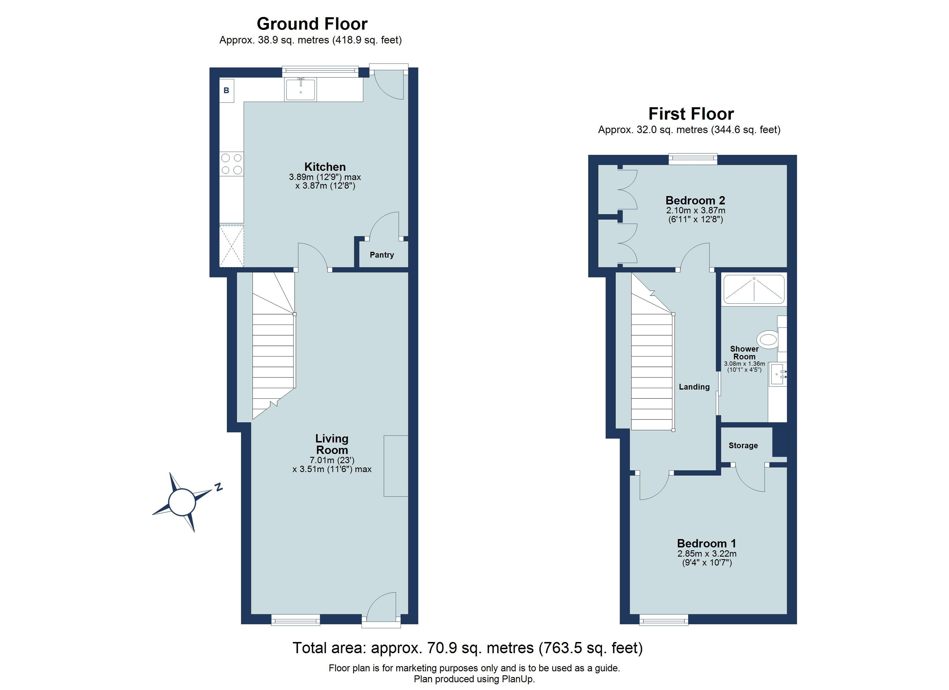 2 bed terraced house for sale in Alma Cut, St. Albans, Hertfordshire, AL1 - Property floorplan