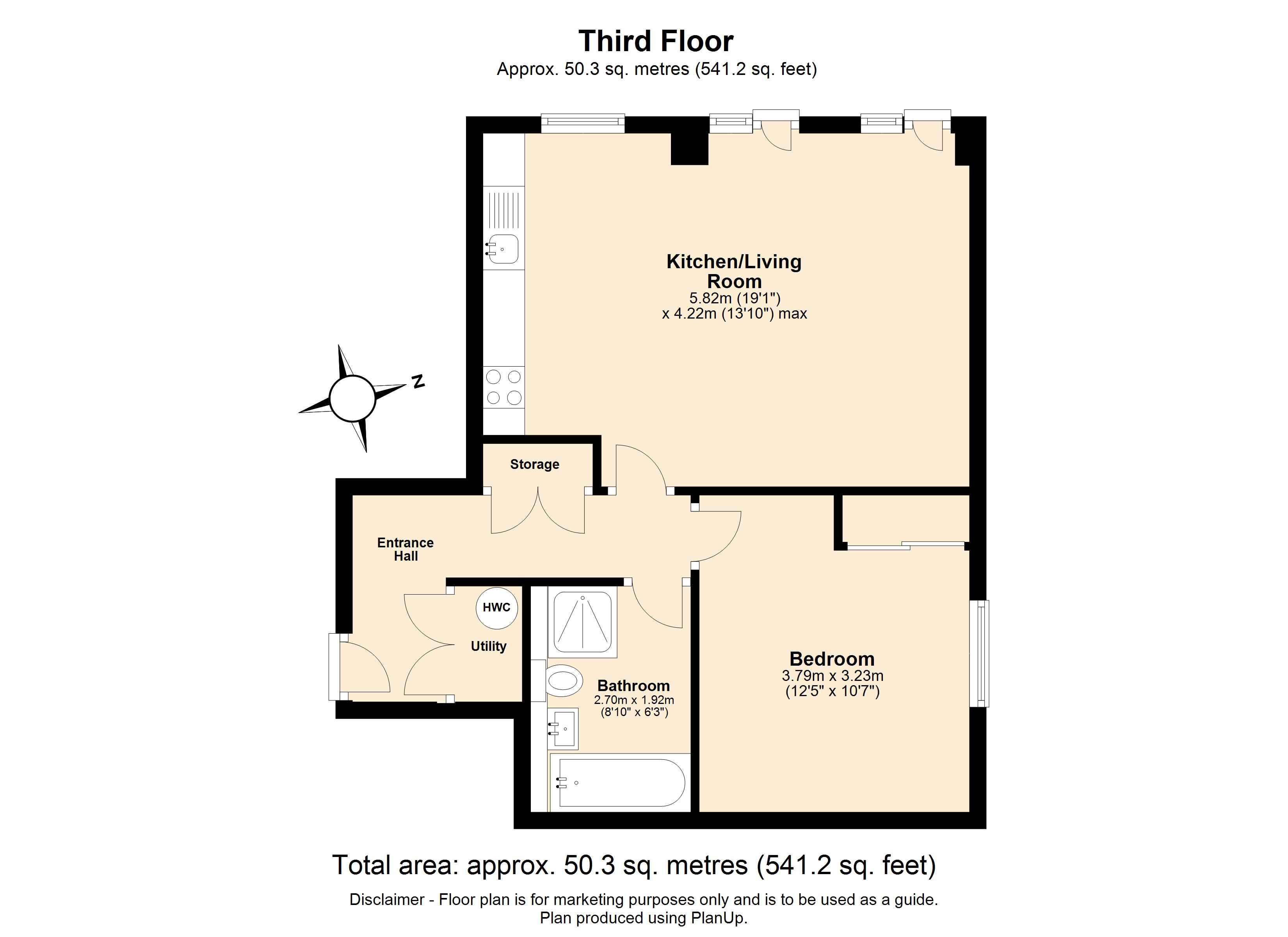 1 bed apartment to rent in Hertfordshire House, Civic Close, St Albans, Hertfordshire, AL1 - Property floorplan