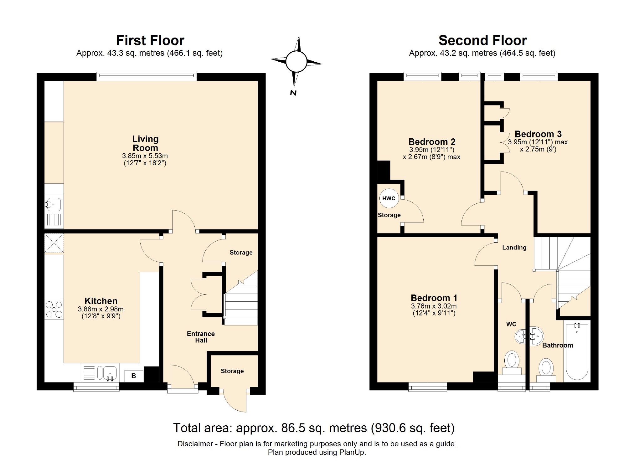 3 bed apartment to rent in The Ridgeway, St. Albans, Hertfordshire, AL4 - Property floorplan
