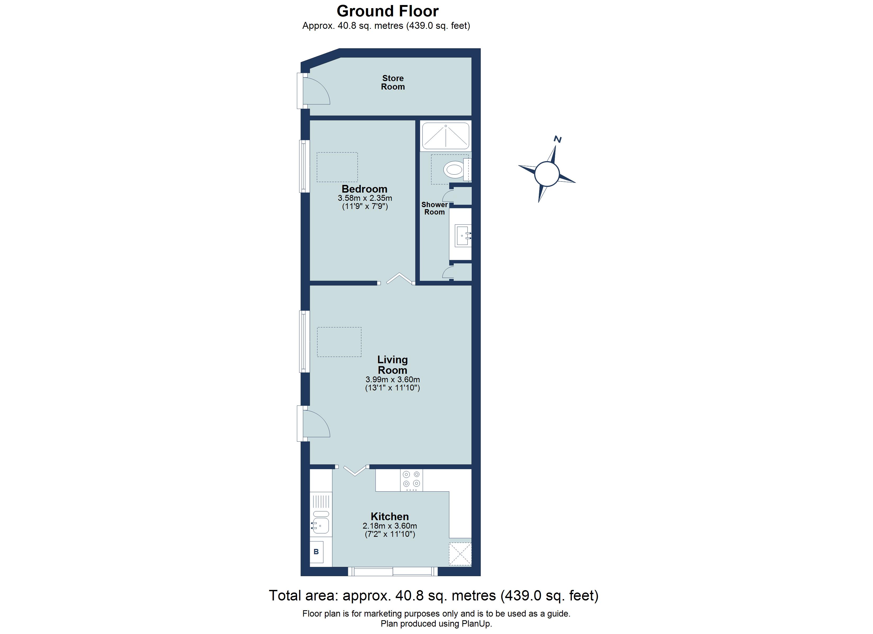 1 bed detached house for sale in Hatfield Road, St. Albans, Hertfordshire, AL1 - Property floorplan