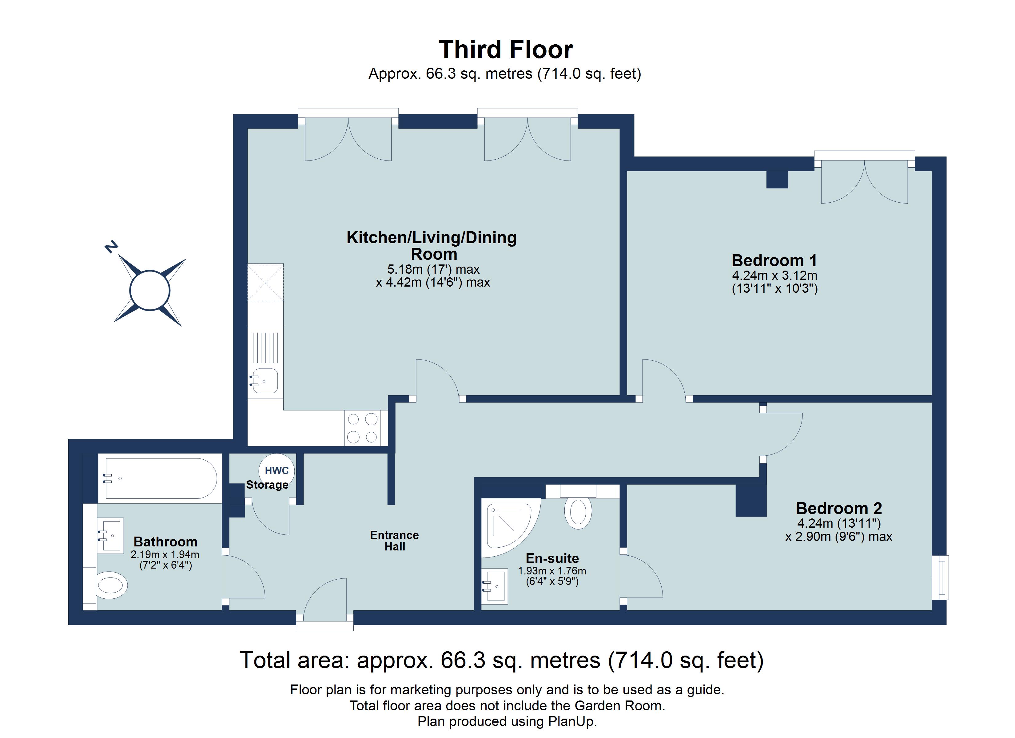 2 bed apartment to rent in Ziggurat House, 25 Grosvenor Road, St. Albans, Hertfordshire, AL1 - Property floorplan