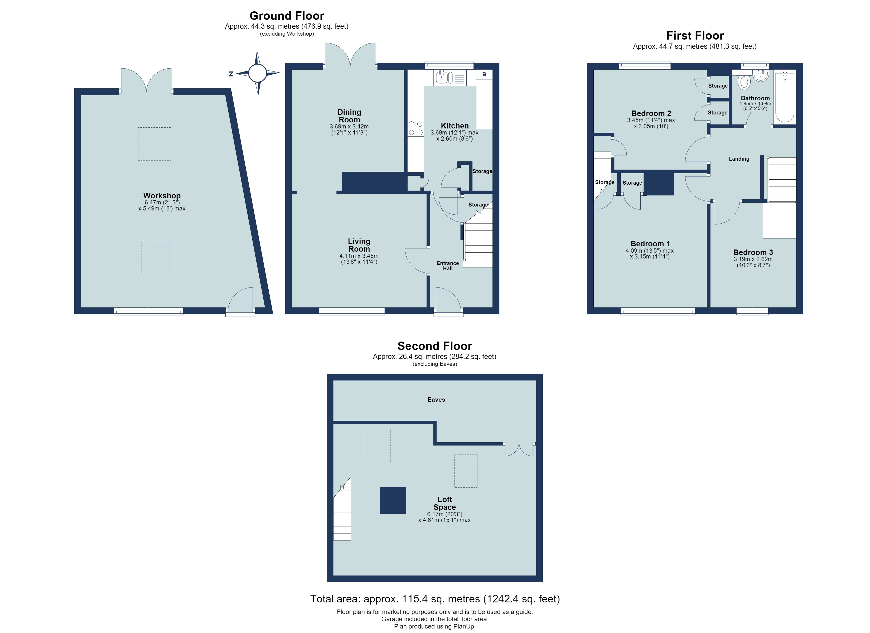 3 bed terraced house for sale in Trumpington Drive, St. Albans, Hertfordshire, AL1 - Property floorplan