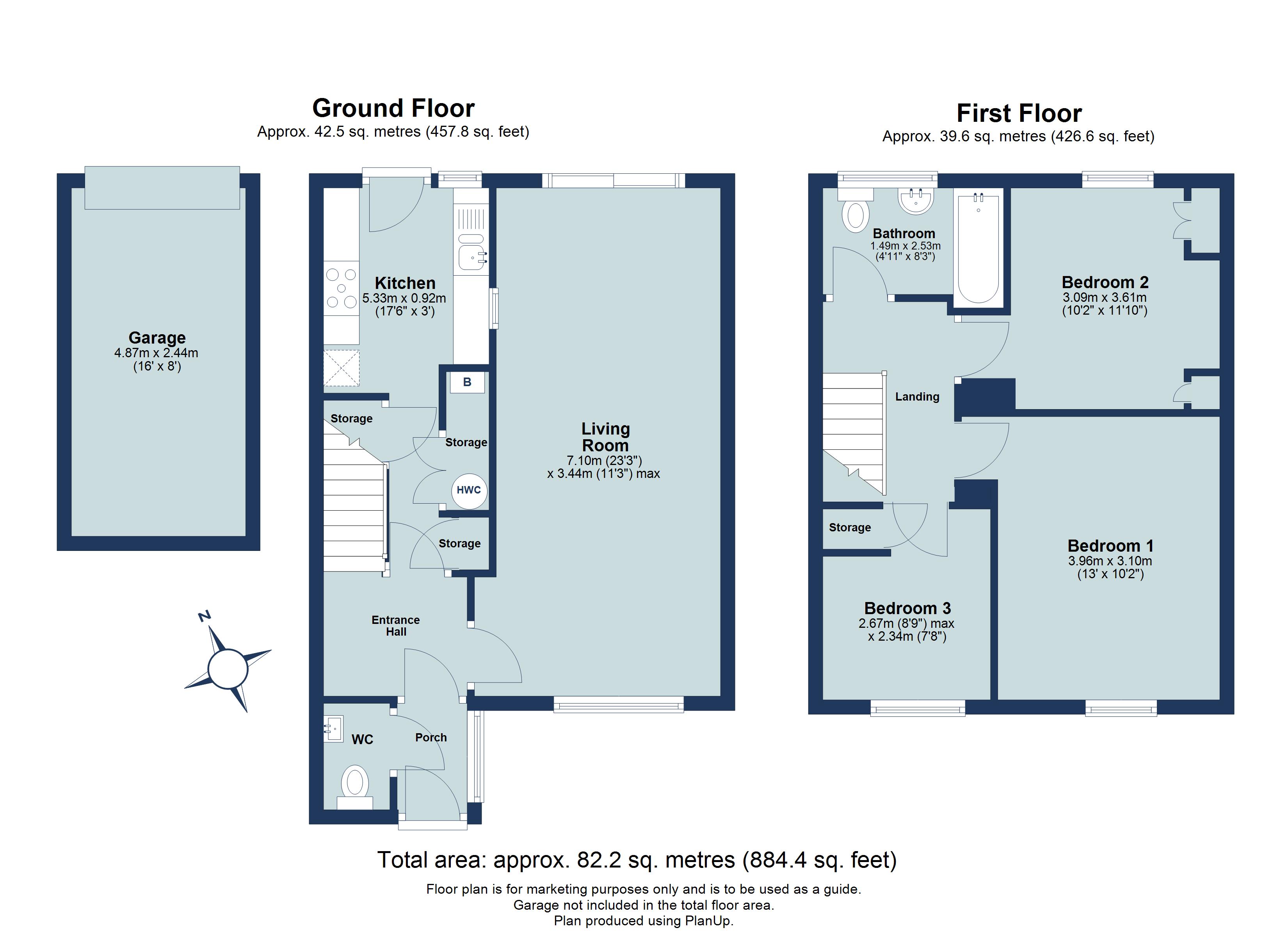 3 bed terraced house for sale in Maplefield, Park Street, St. Albans, Hertfordshire, AL2 - Property floorplan
