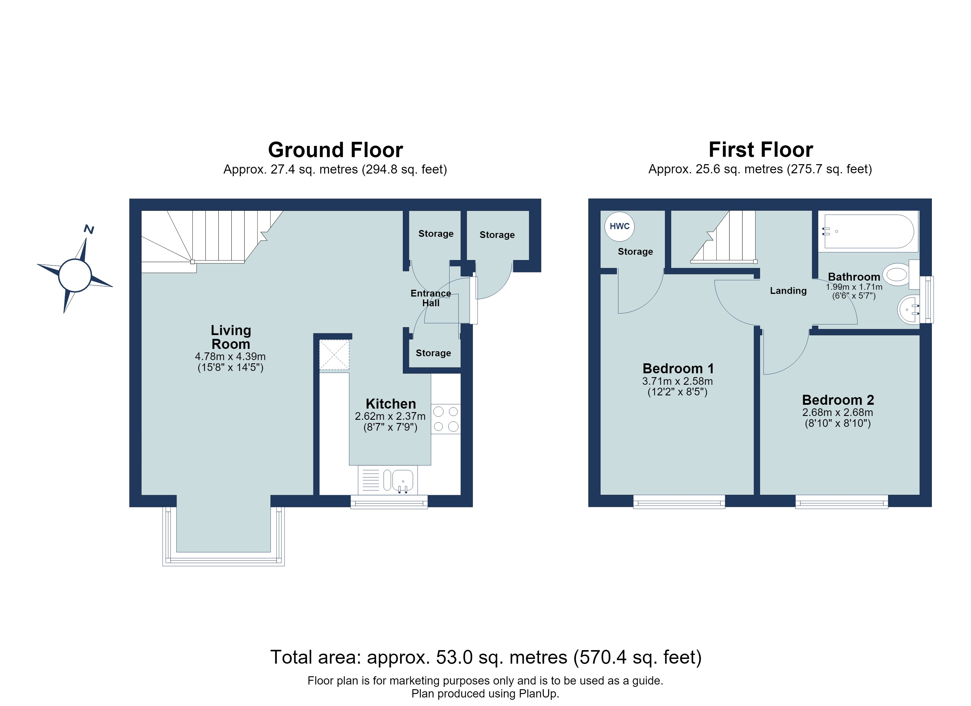 2 bed house to rent in Ashdales, St. Albans, Hertfordshire, AL1 - Property floorplan