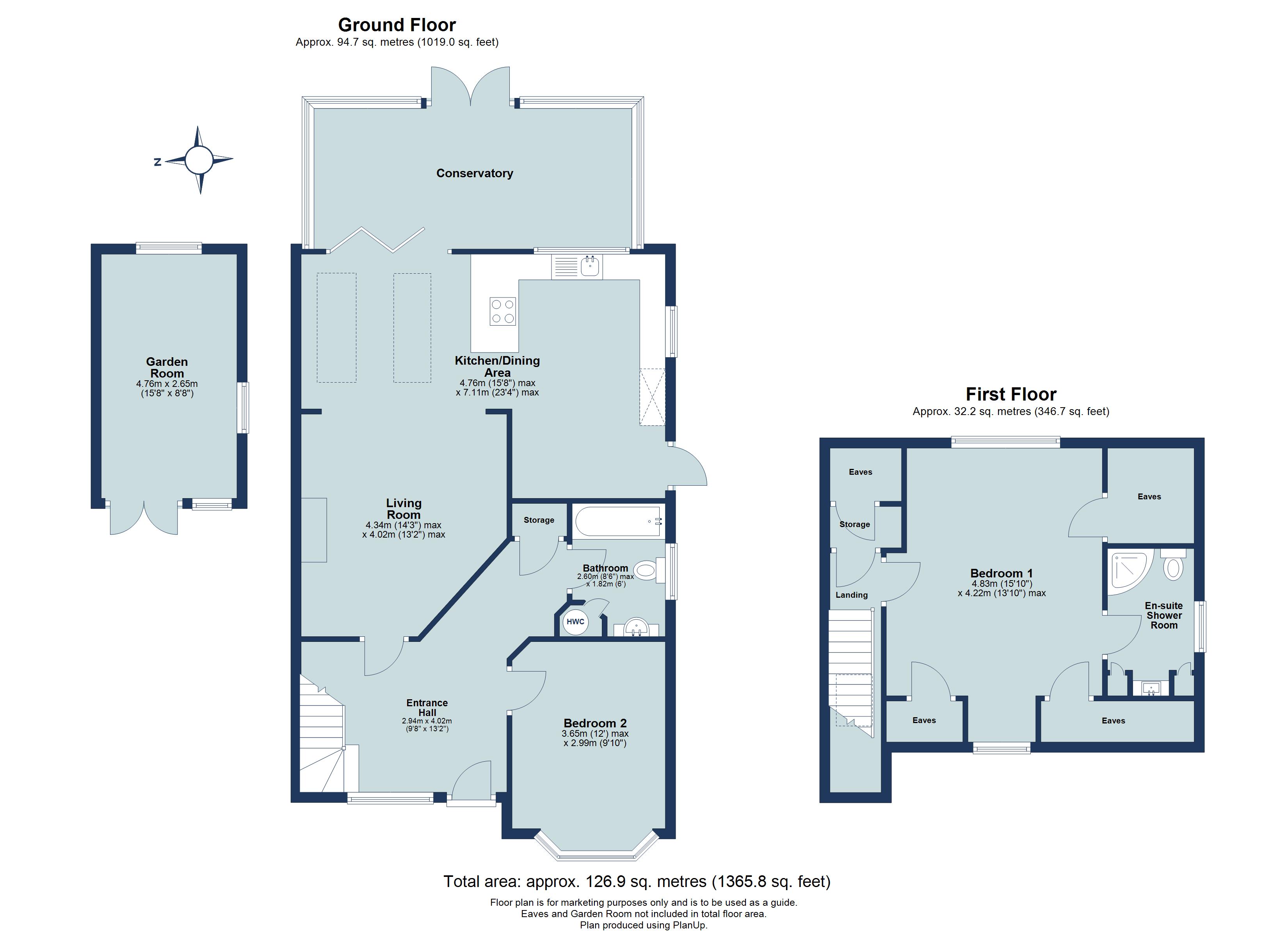 2 bed for sale in North Close, St. Albans, Hertfordshire, AL2 - Property floorplan