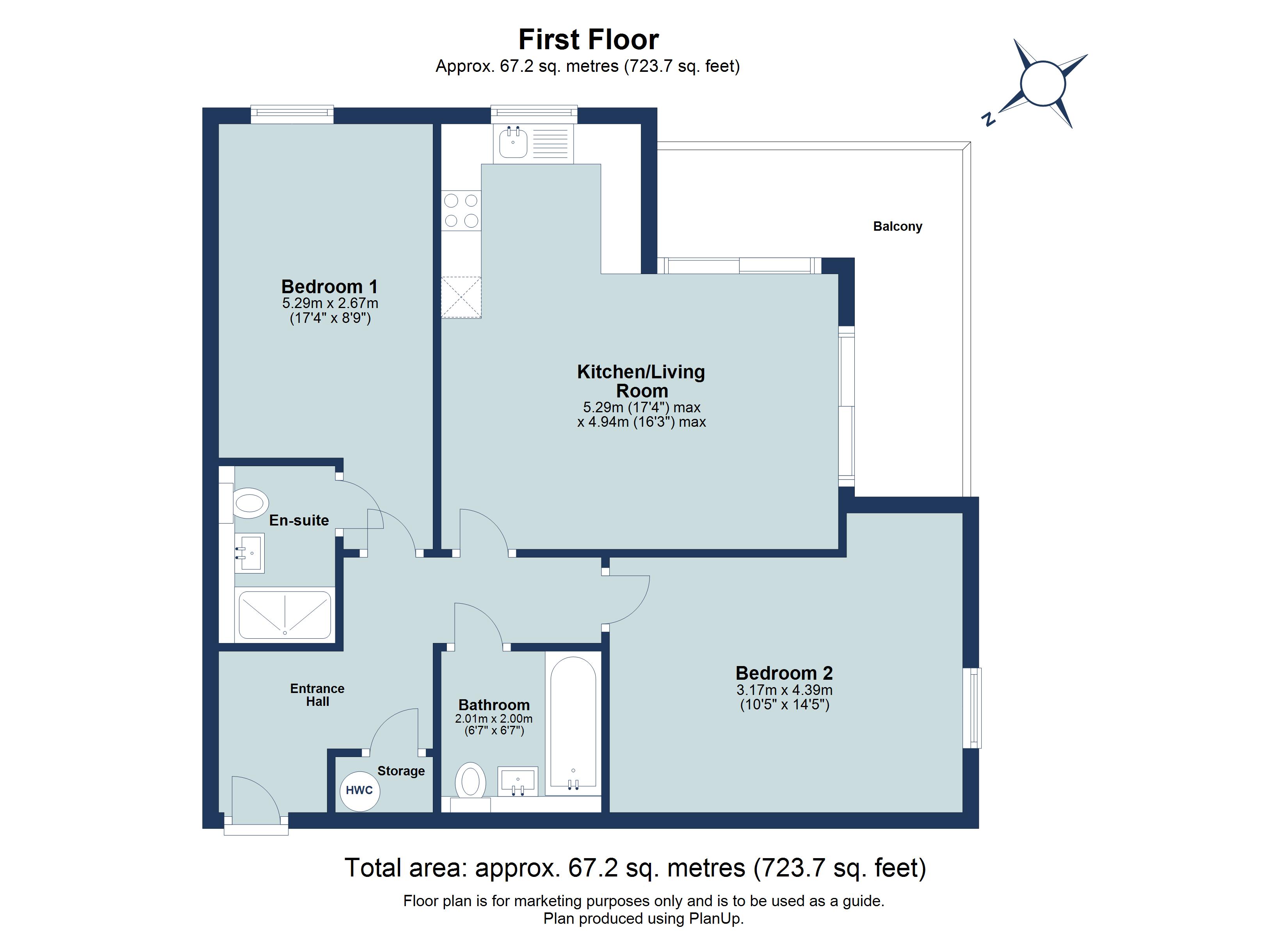 2 bed house to rent in Roma House, Charrington Place, St. Albans, Hertfordshire, AL1 - Property floorplan