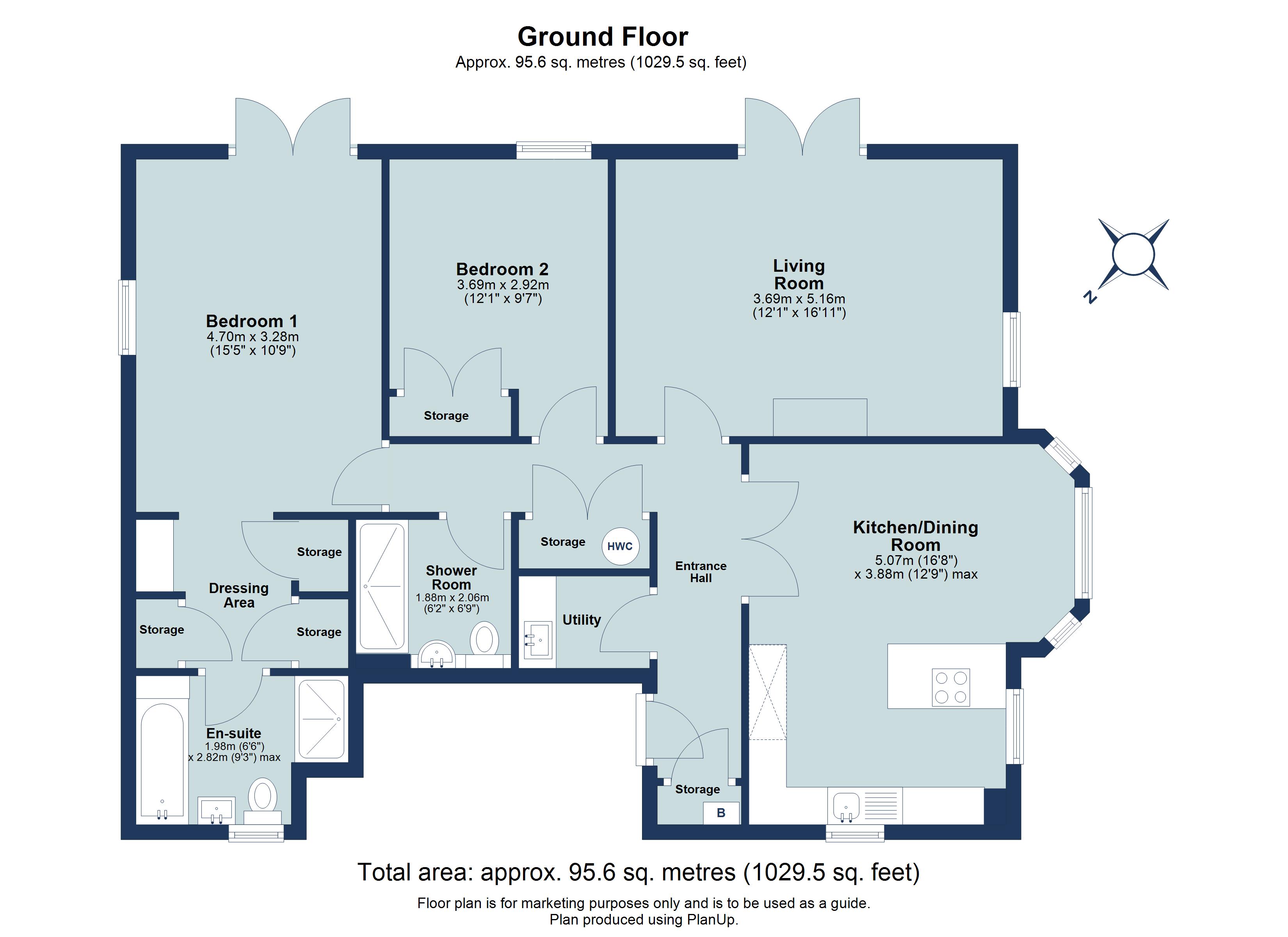 2 bed apartment to rent in Newmarket Court, Goldsmith Way, St Albans, Hertfordshire, AL3 - Property floorplan