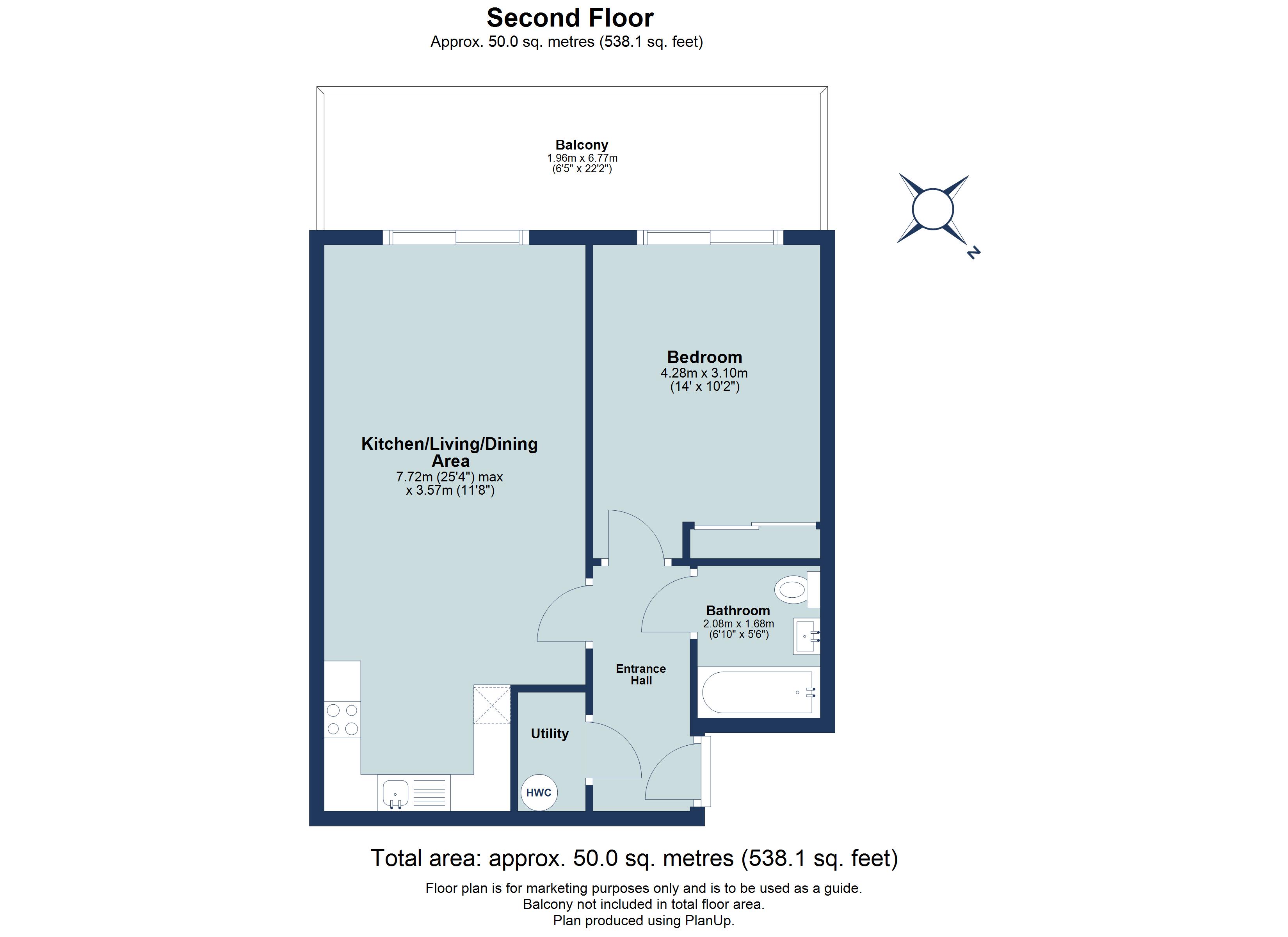 1 bed apartment for sale in Nero House, Charrington Place, St Albans, Hertfordshire, AL1 - Property floorplan