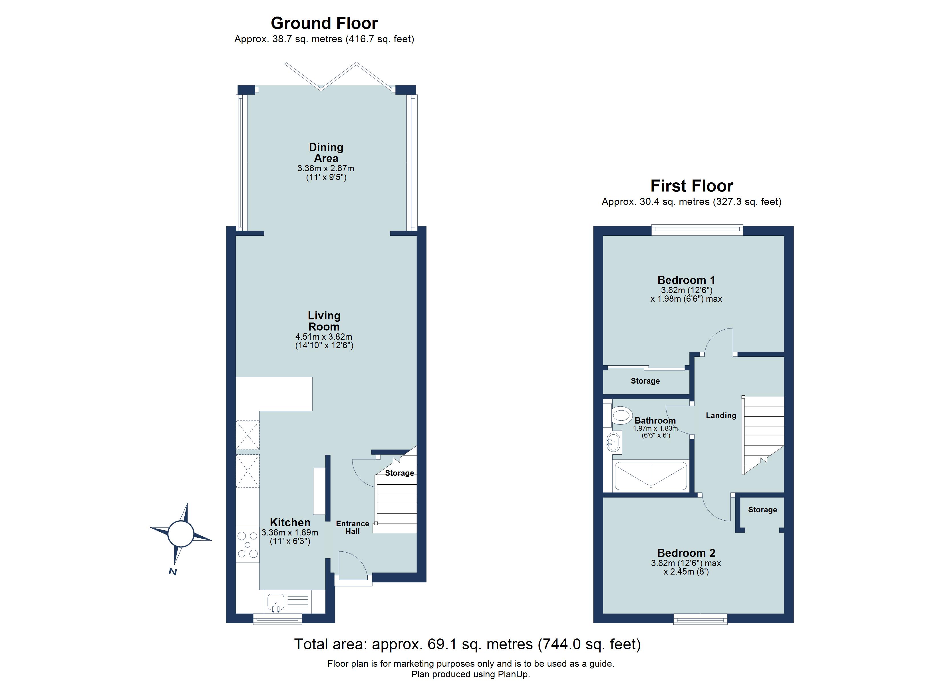 2 bed house for sale in Westfield Court, St. Albans, Hertfordshire, AL4 - Property floorplan