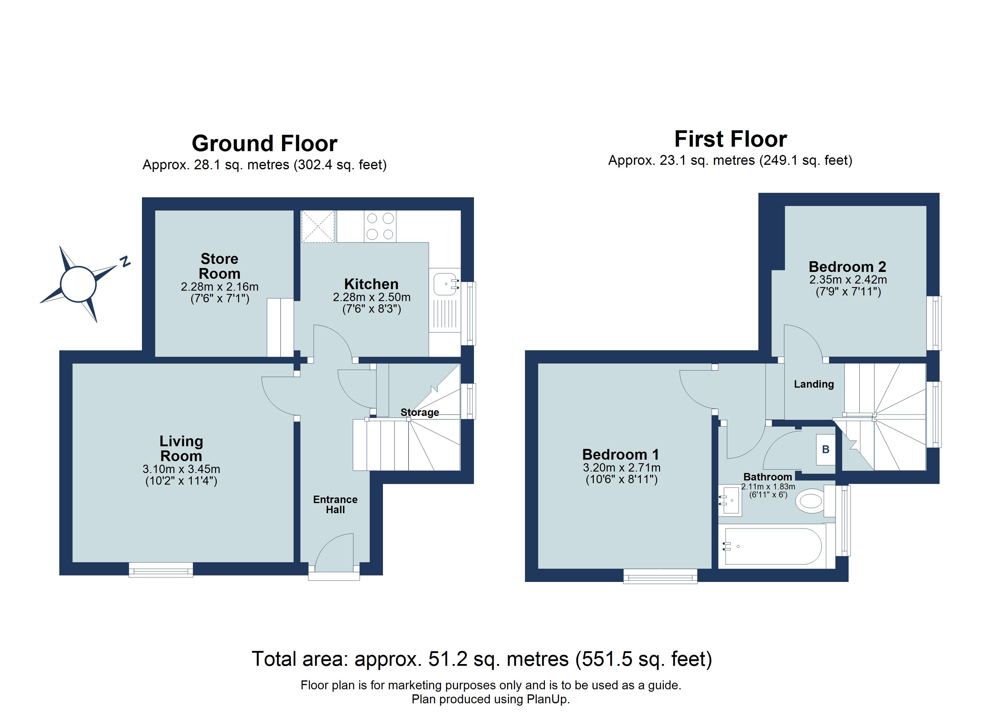 2 bed semi-detached house for sale in St. Stephens Hill, St. Albans, Hertfordshire, AL1 - Property floorplan