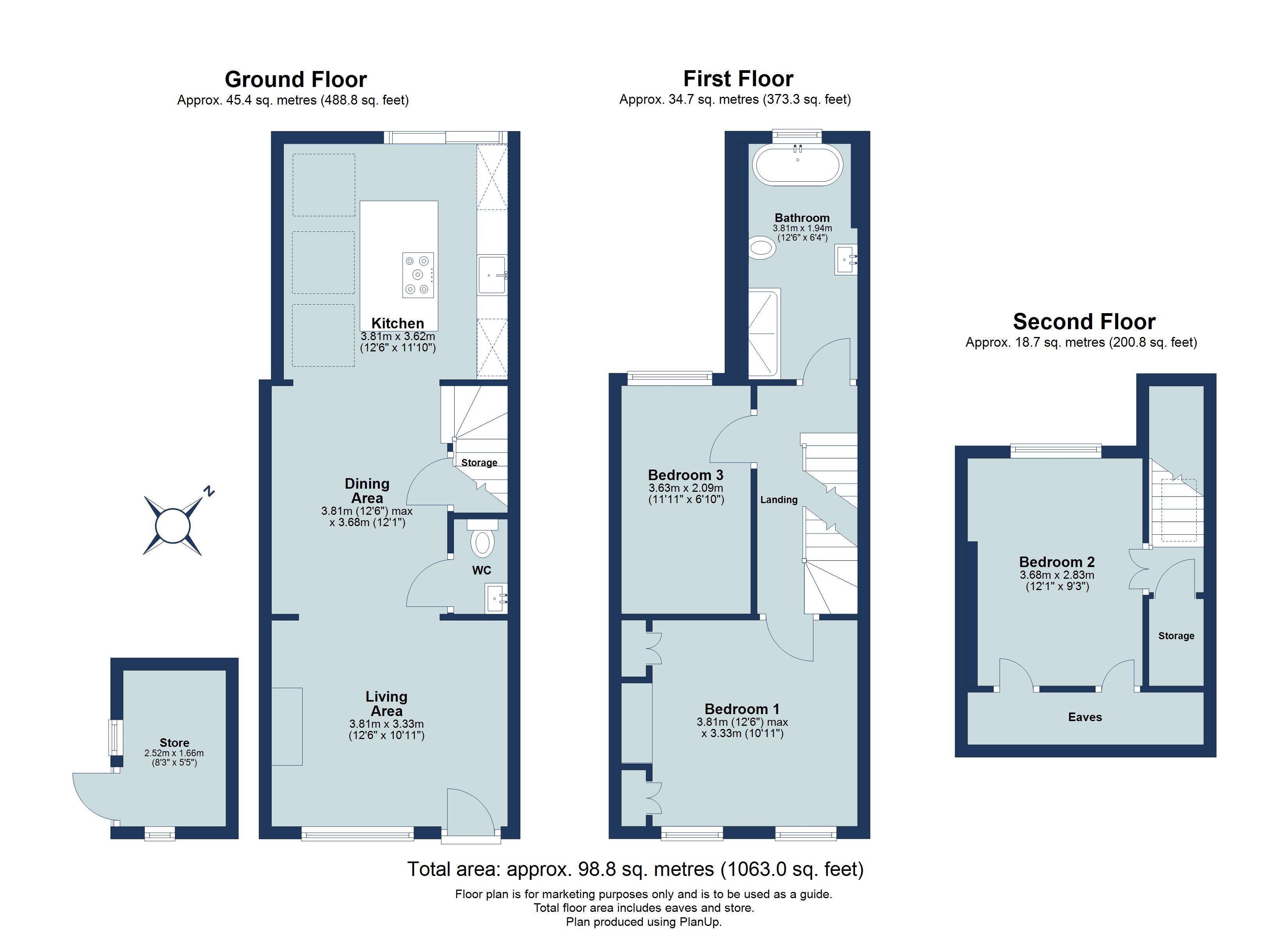 3 bed end of terrace house to rent in Culver Road, St. Albans, Hertfordshire, AL1 - Property floorplan