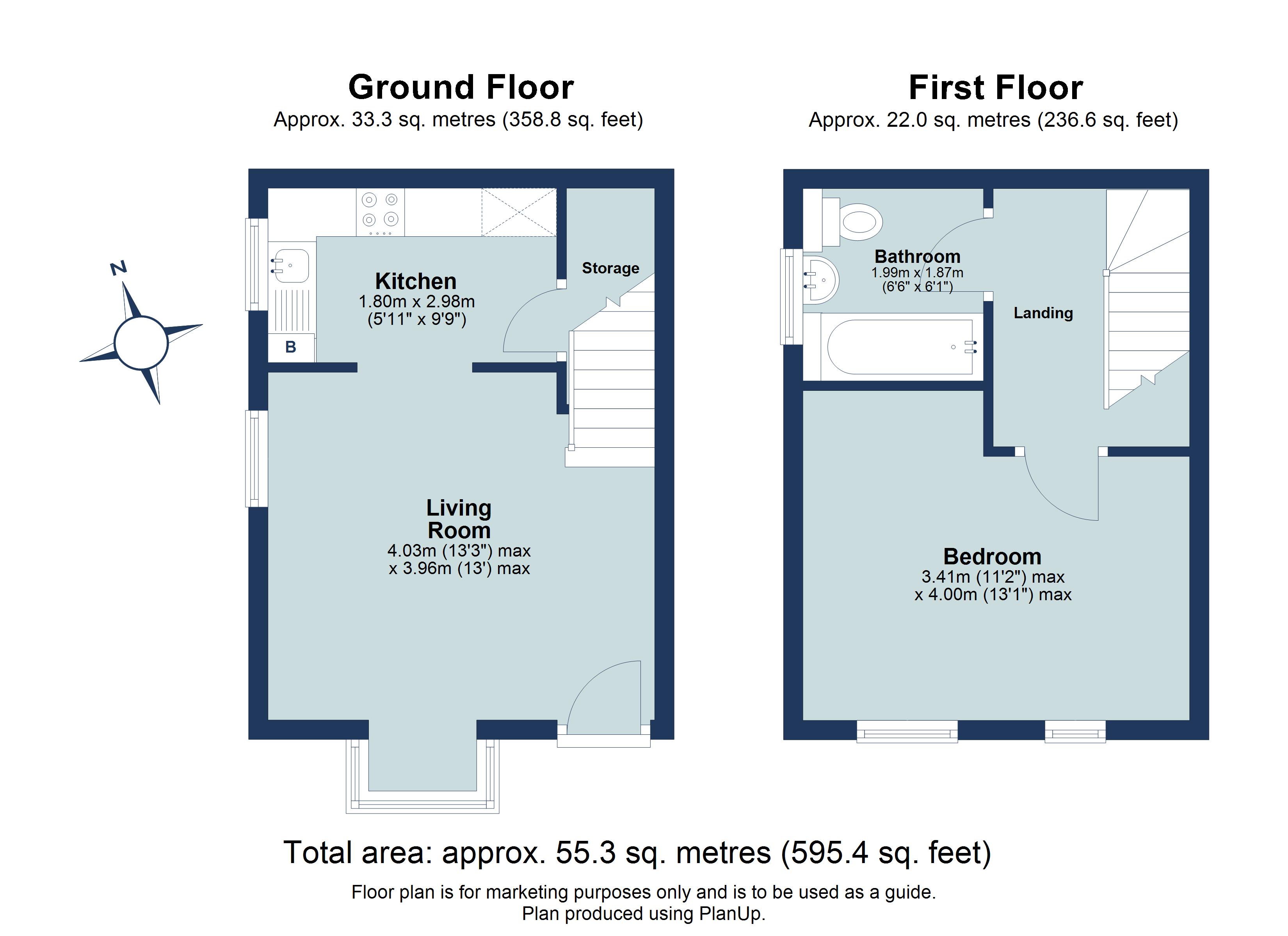 1 bed end of terrace house for sale in Woodlands, Park Street, St. Albans, Hertfordshire, AL2 - Property floorplan